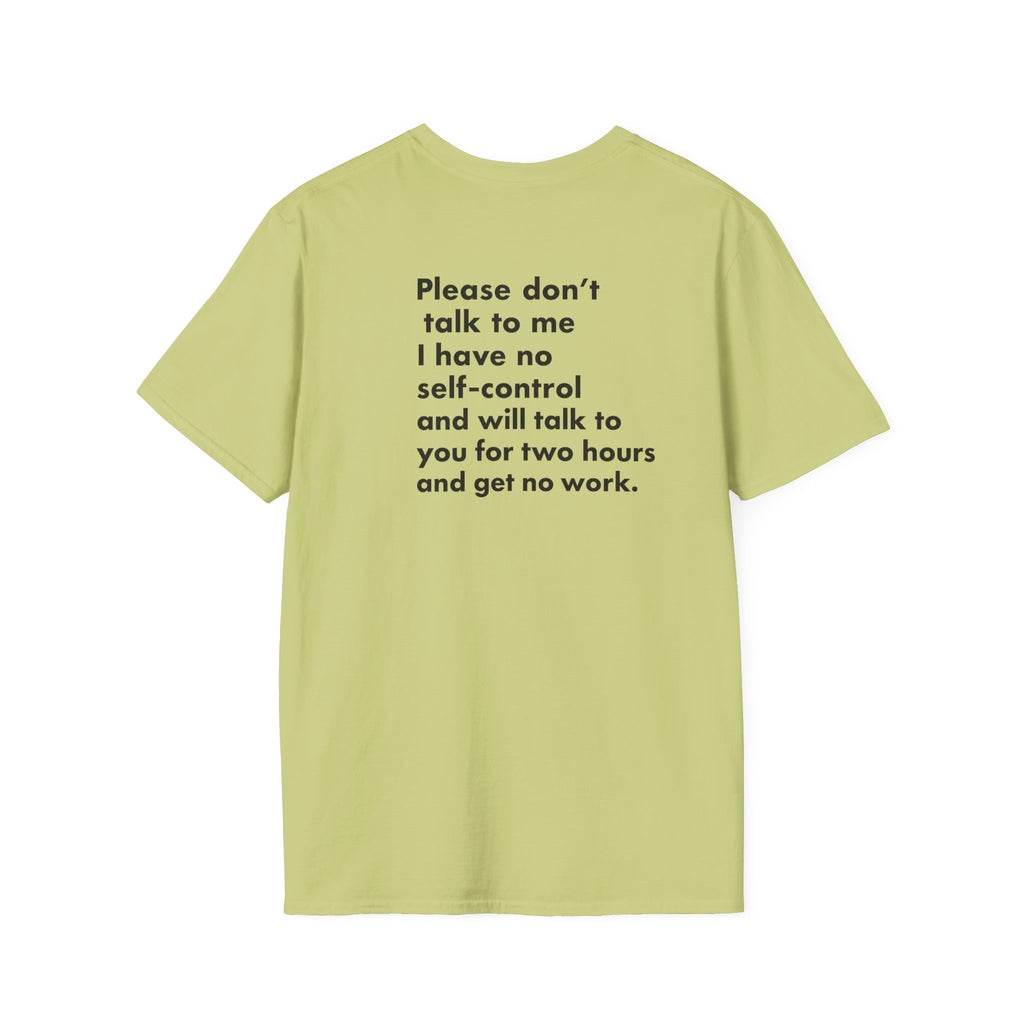 Please Don’t Talk to Me T-Shirt – Premium Double-Sided Print Edition