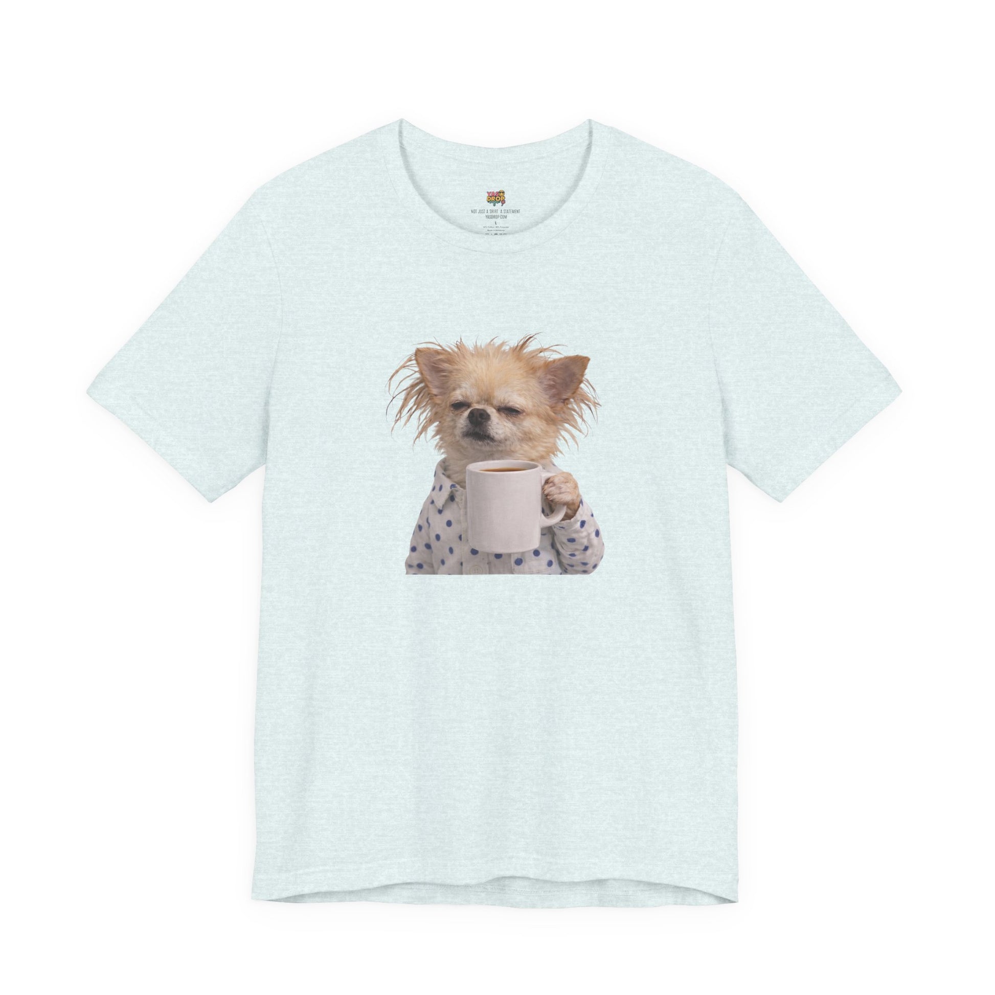 Morning Mood Tired Chihuahua Coffee Graphic T-Shirt