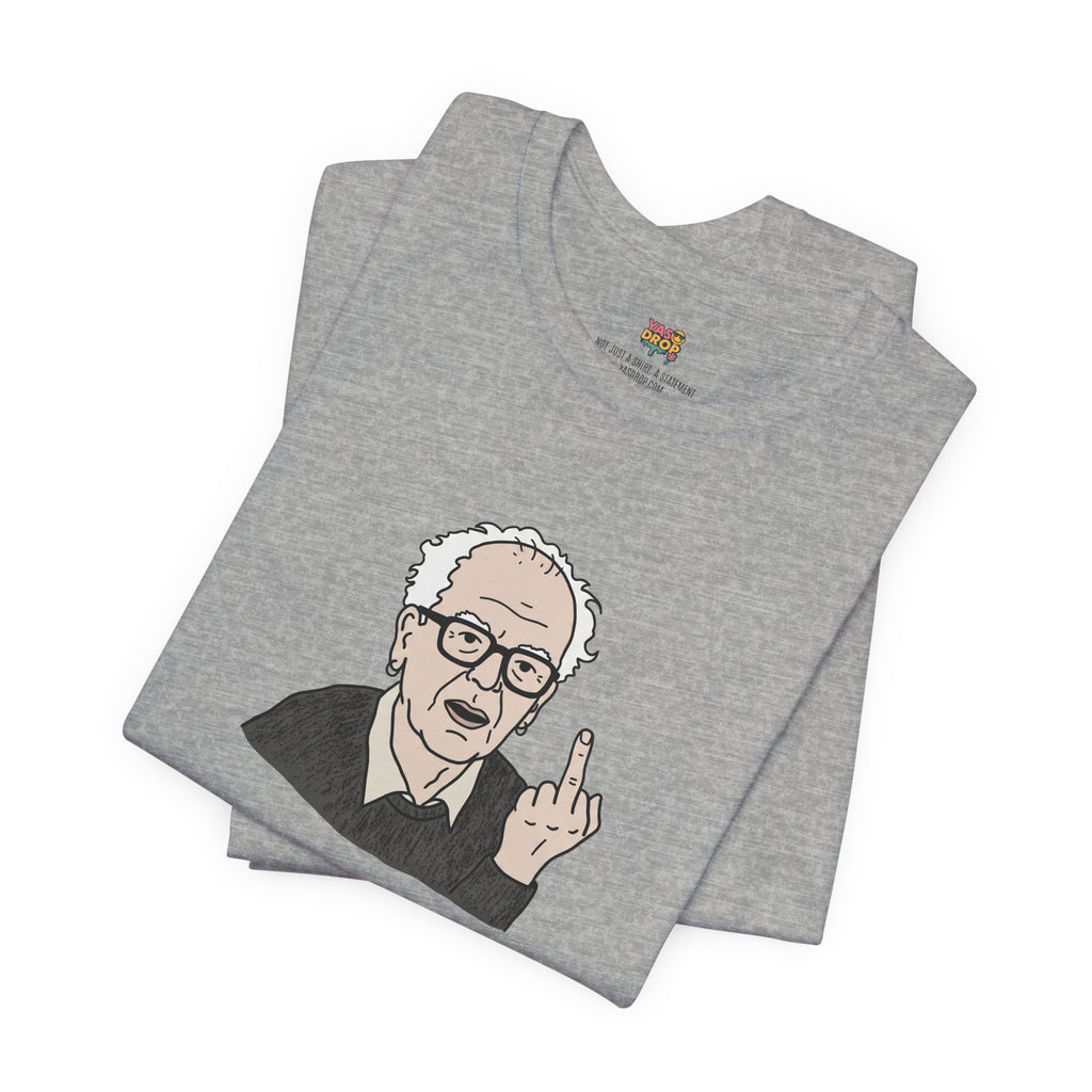 Grumpy Old Man Middle Finger Graphic Tee – Ironic Minimalist Aesthetic Streetwear T-Shirt