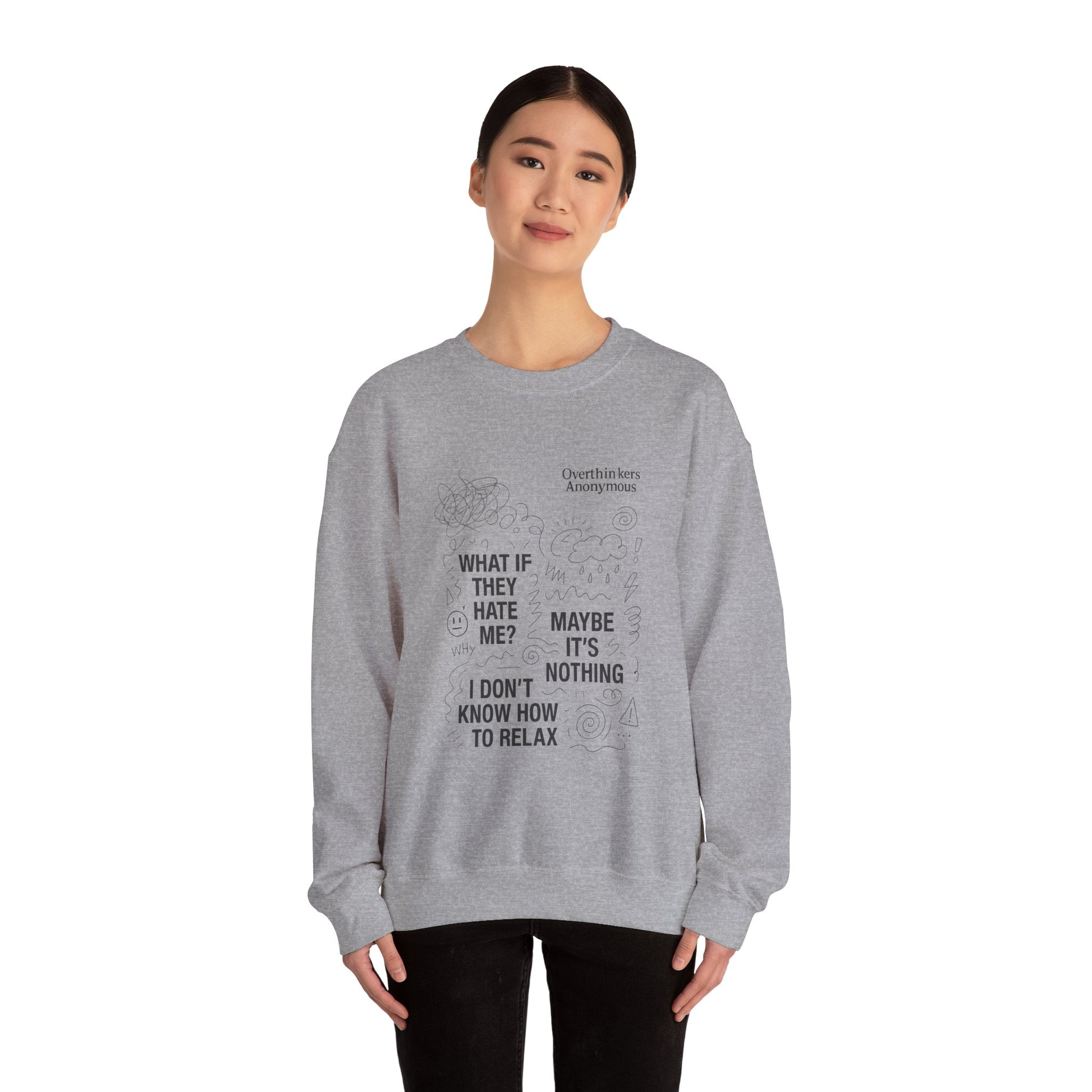 Overthinkers Anonymous Sweatshirt – Relatable Mental Health Streetwear