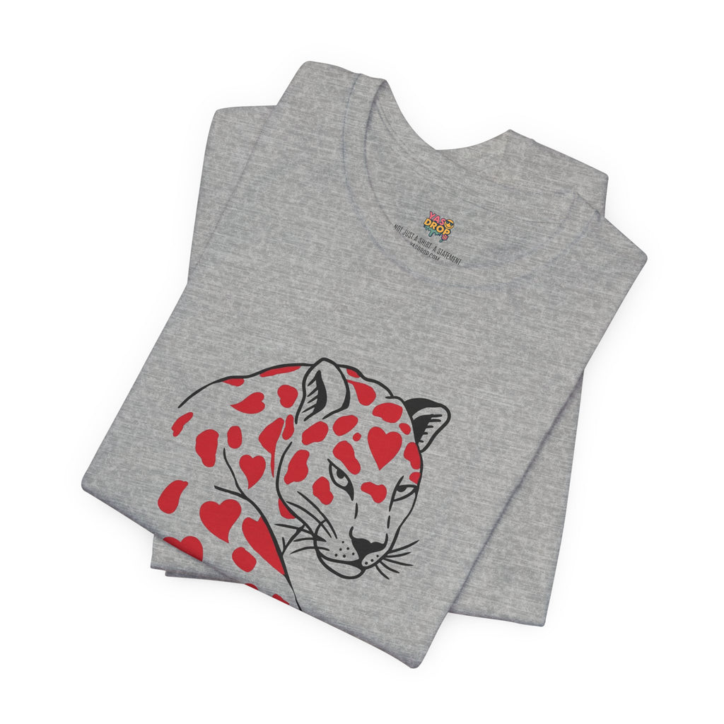 Heart Spot Leopard Graphic Tee - Aesthetic Indie Streetwear T-Shirt