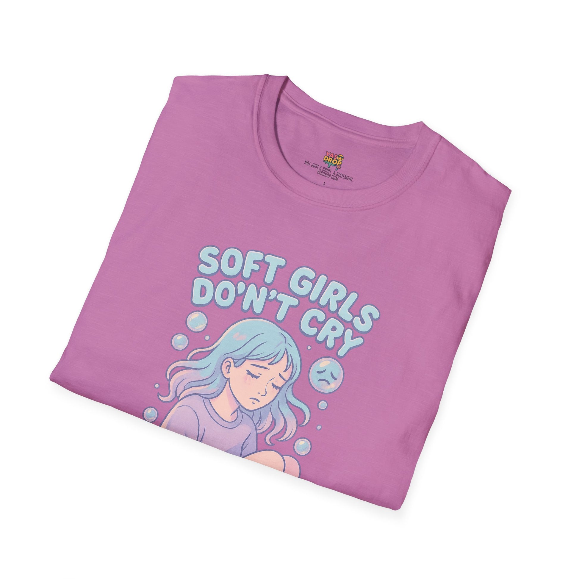 Soft Girls Don’t Cry (They Dissociate) – Pastel Sadcore Tee