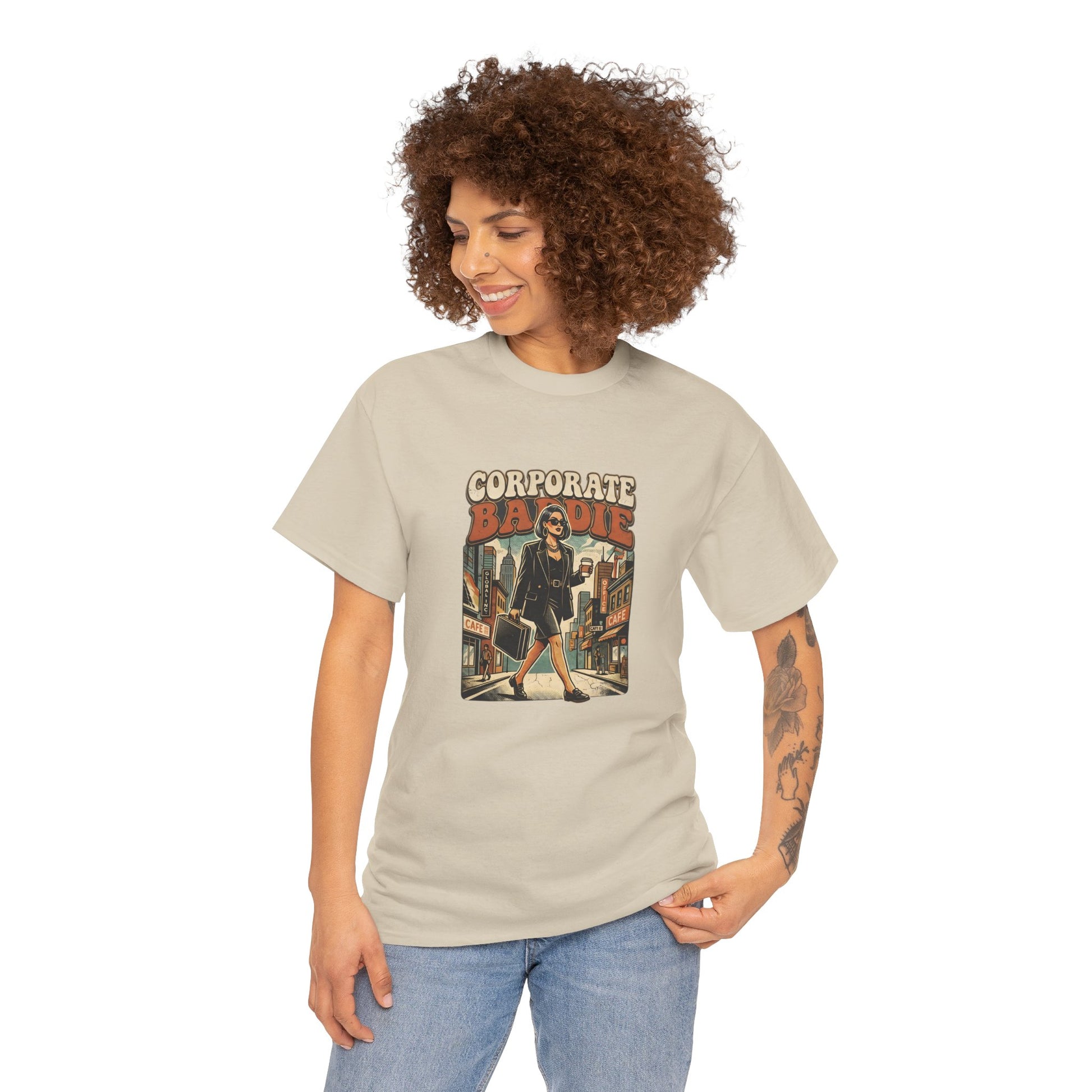 Corporate Baddie Vintage Graphic Tee - Ironic Office Aesthetic T-Shirt