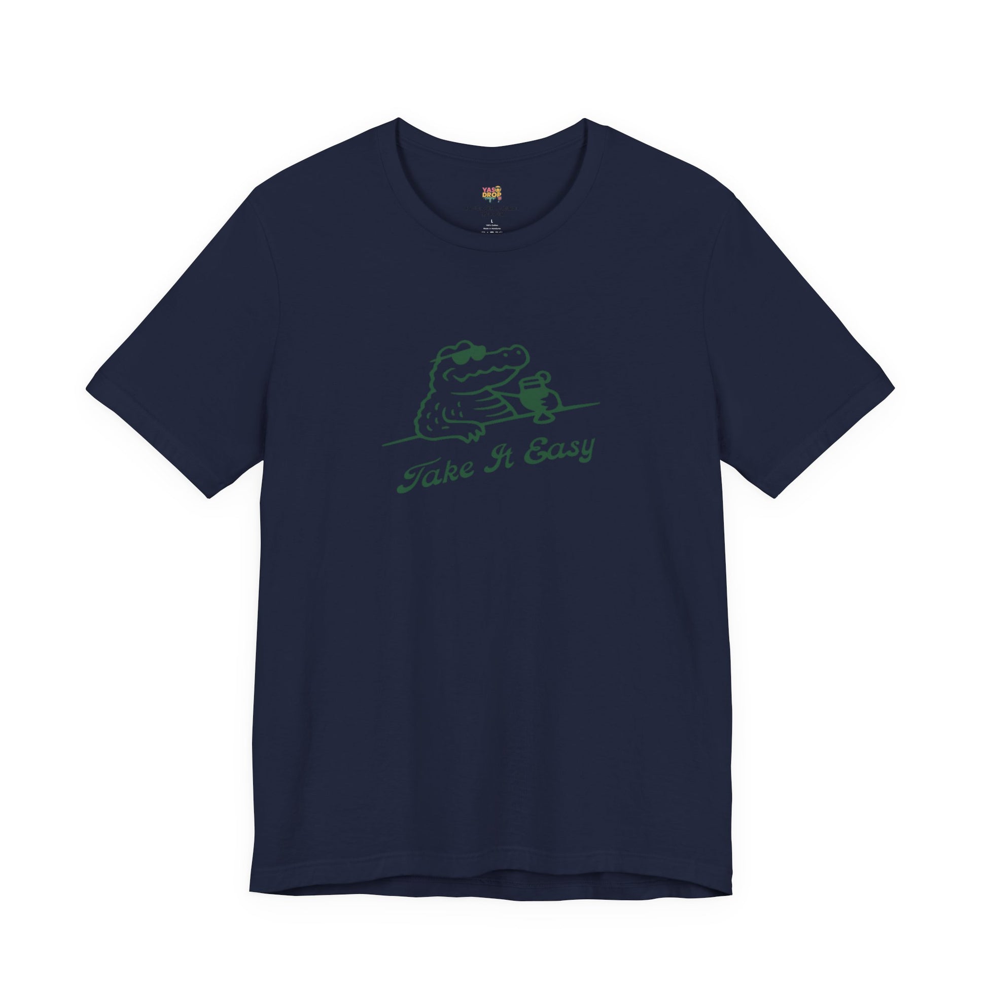 Take It Easy Crocodile Graphic Tee - Retro Aesthetic Vintage White Streetwear Shirt