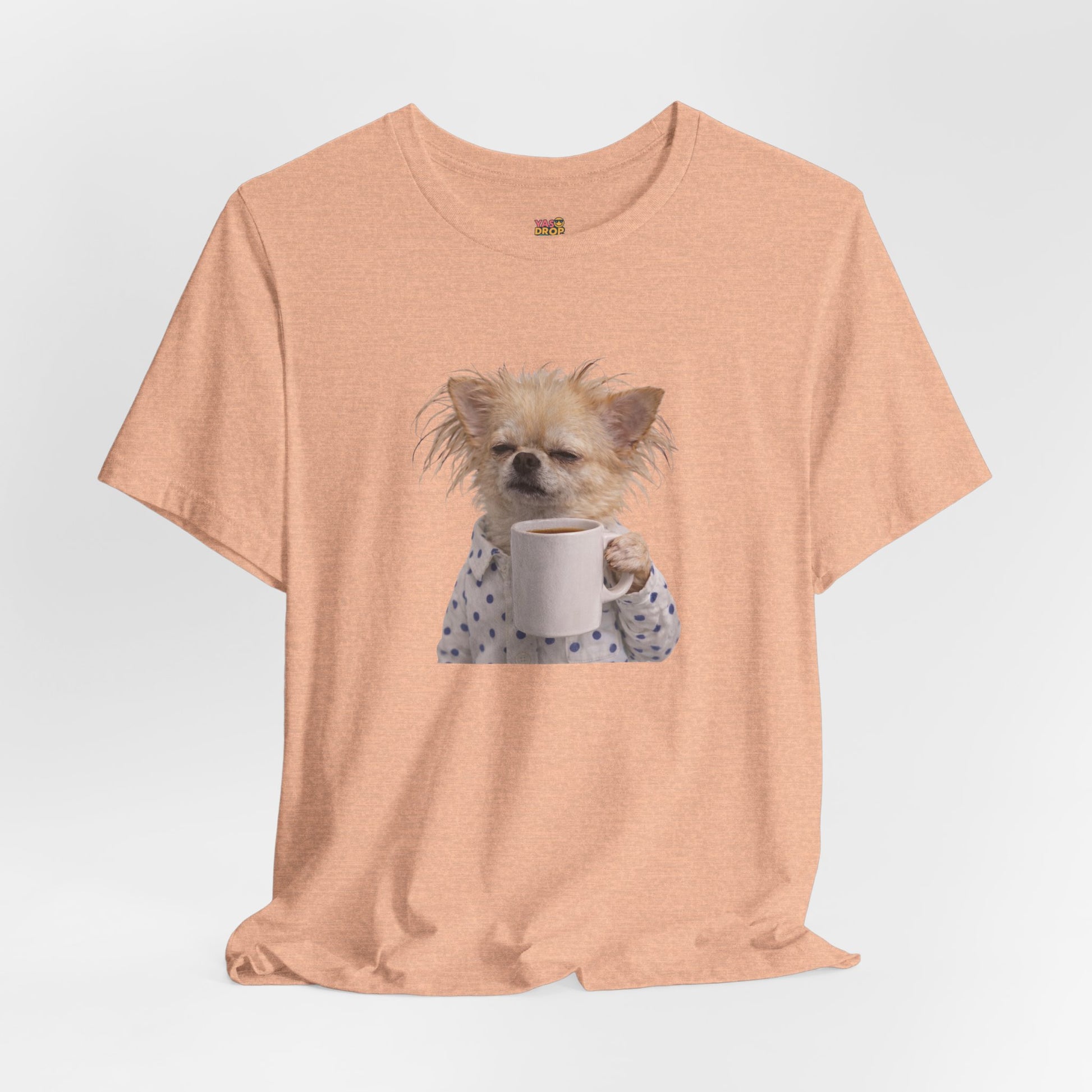 Morning Mood Tired Chihuahua Coffee Graphic T-Shirt