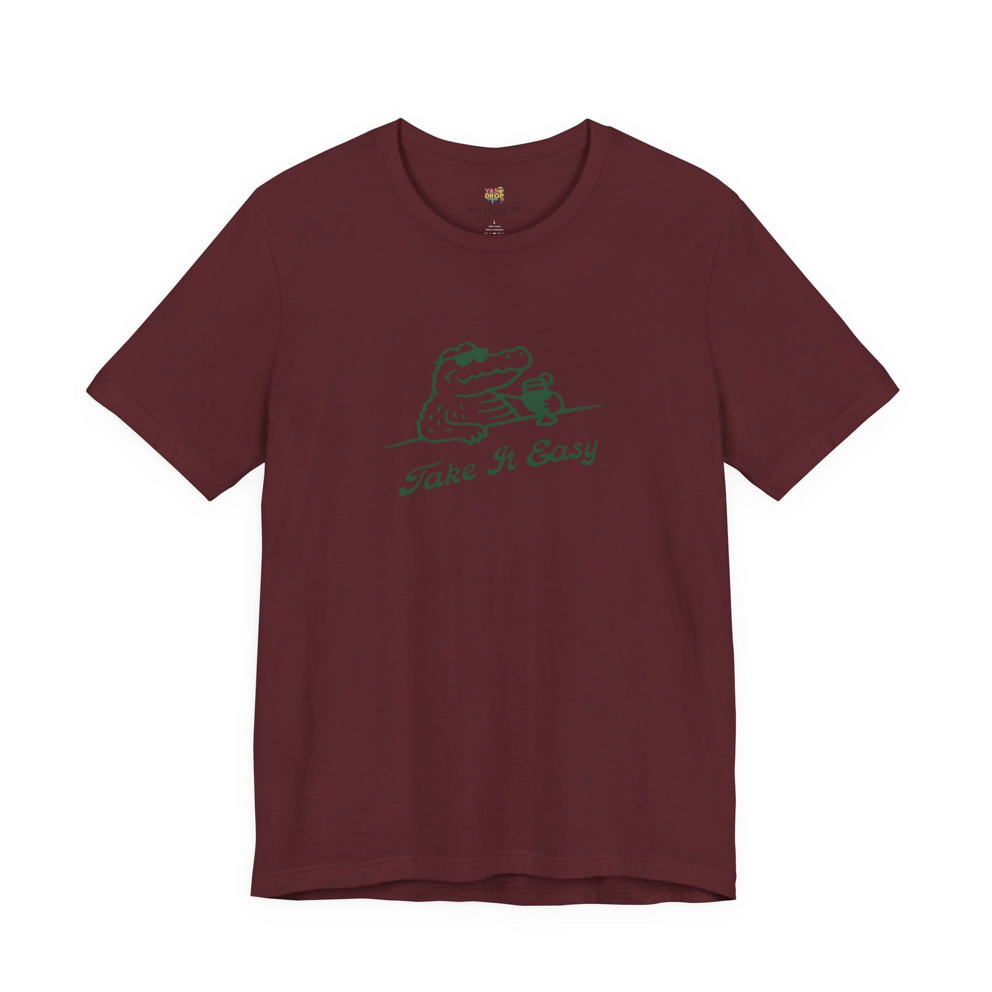 Take It Easy Crocodile Graphic Tee - Retro Aesthetic Vintage White Streetwear Shirt