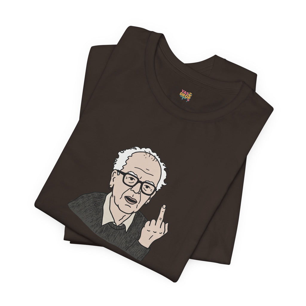 Grumpy Old Man Middle Finger Graphic Tee – Ironic Minimalist Aesthetic Streetwear T-Shirt
