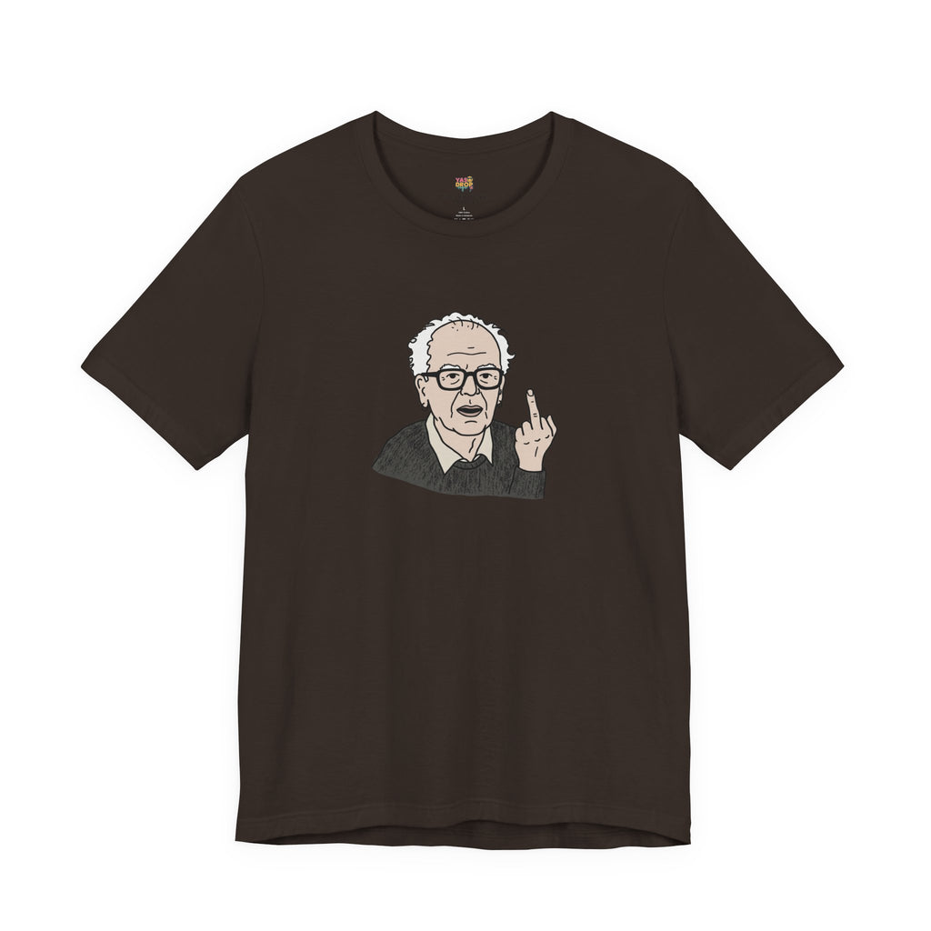 Grumpy Old Man Middle Finger Graphic Tee – Ironic Minimalist Aesthetic Streetwear T-Shirt