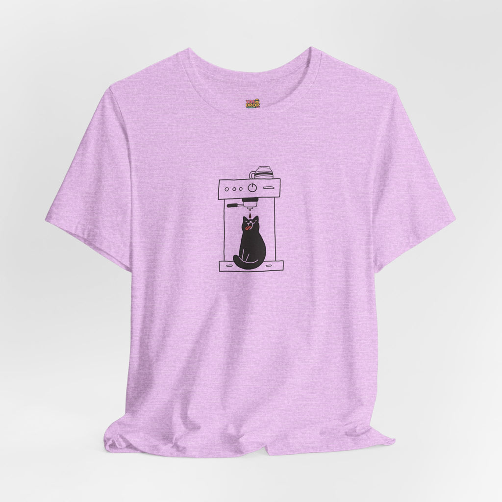 Espresso Cat Graphic Tee – Ironic Minimalist Coffee Streetwear