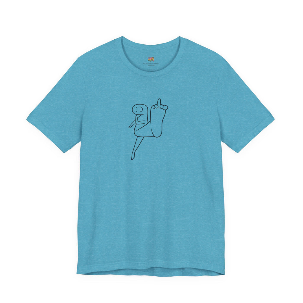 "Mood" Minimalist Graphic Tee – Ironic Middle Finger Doodle Streetwear T-Shirt