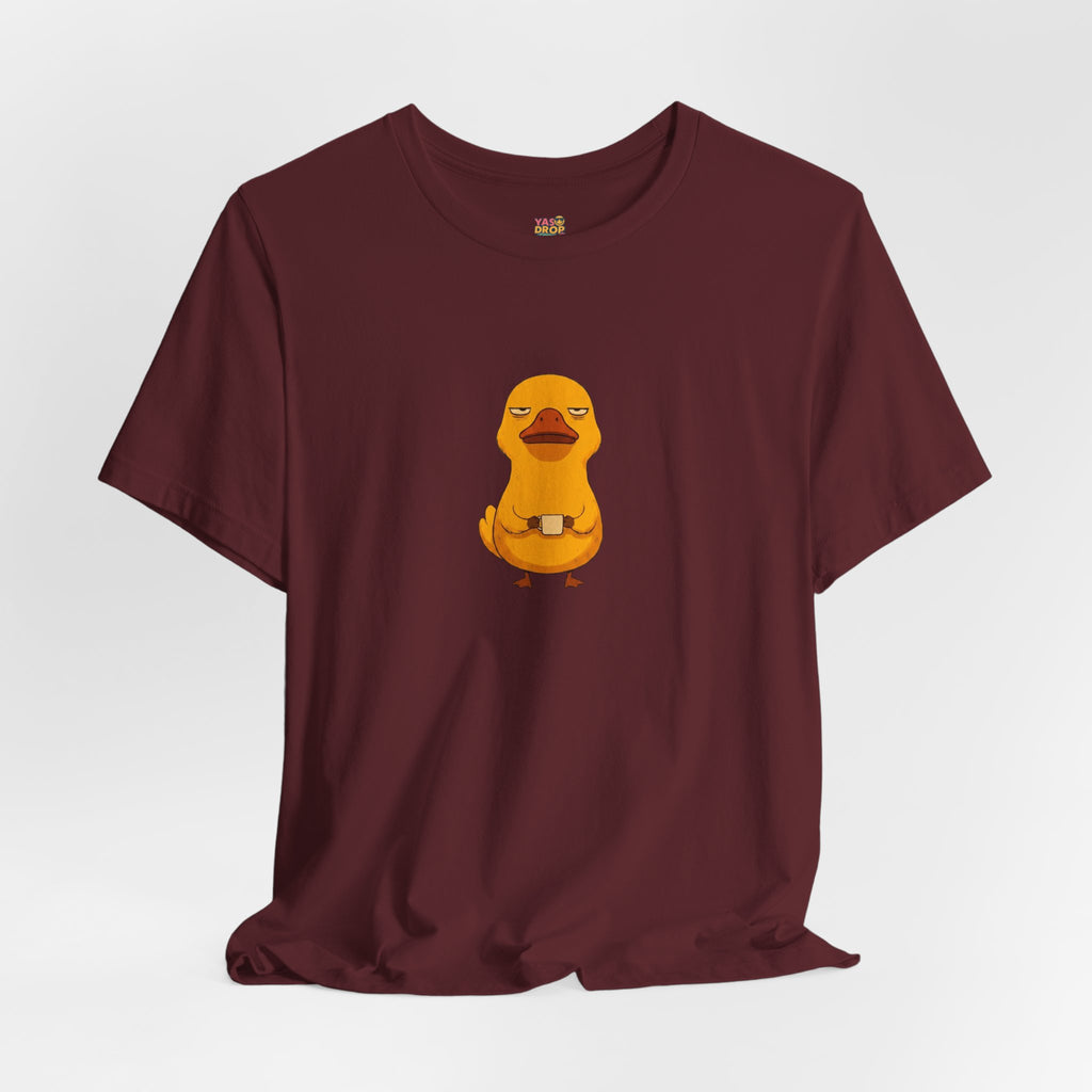 Unamused Coffee Duck Graphic Tee – Ironic Minimalist Streetwear