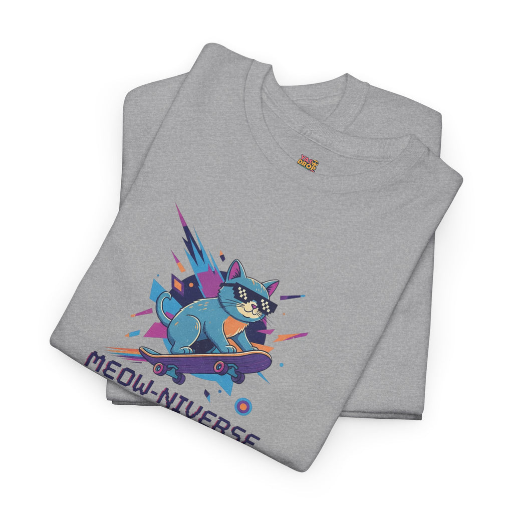 MEOW-NIVERSE EXPLORER: Retro Cyber Cat Skater Tee