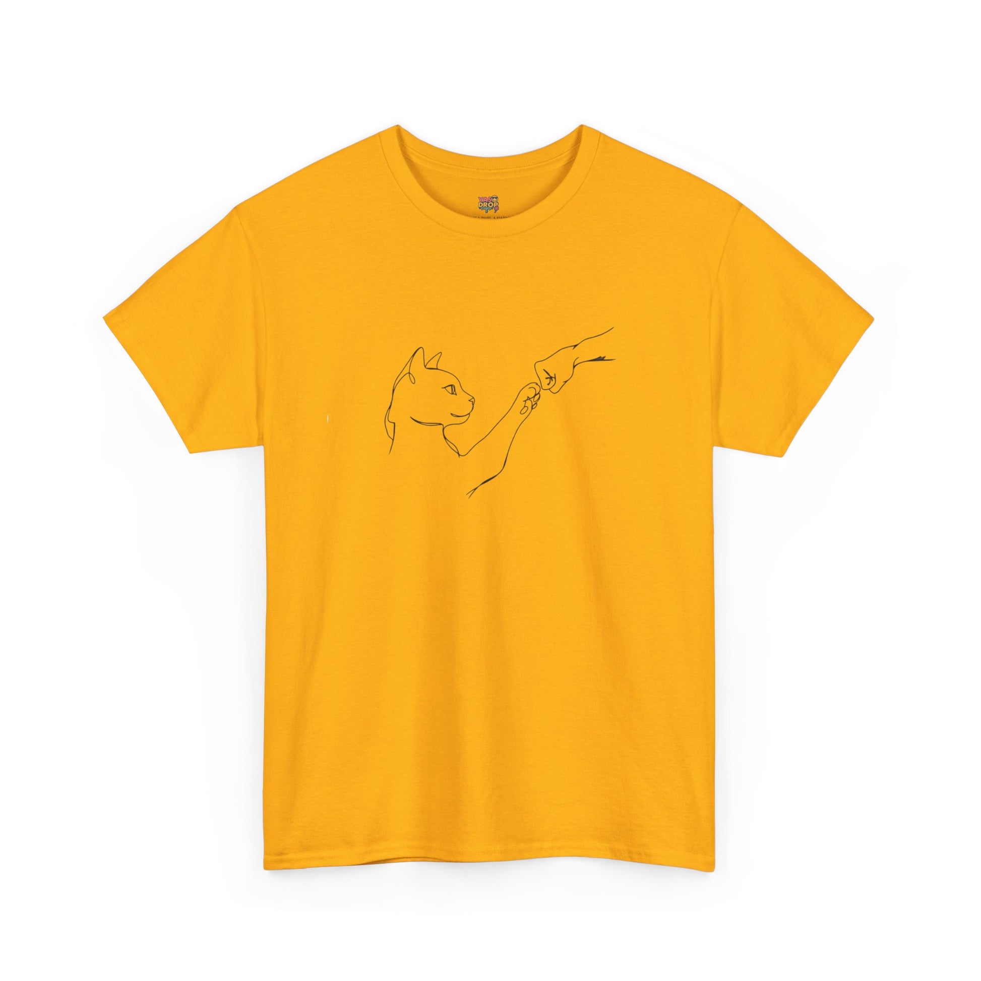 Paw Bump Bond: Minimalist Cat & Human Connection Art Tee