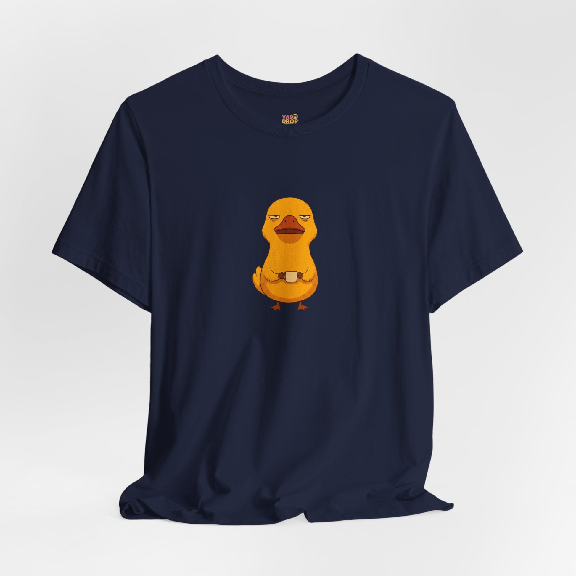 Unamused Coffee Duck Graphic Tee – Ironic Minimalist Streetwear