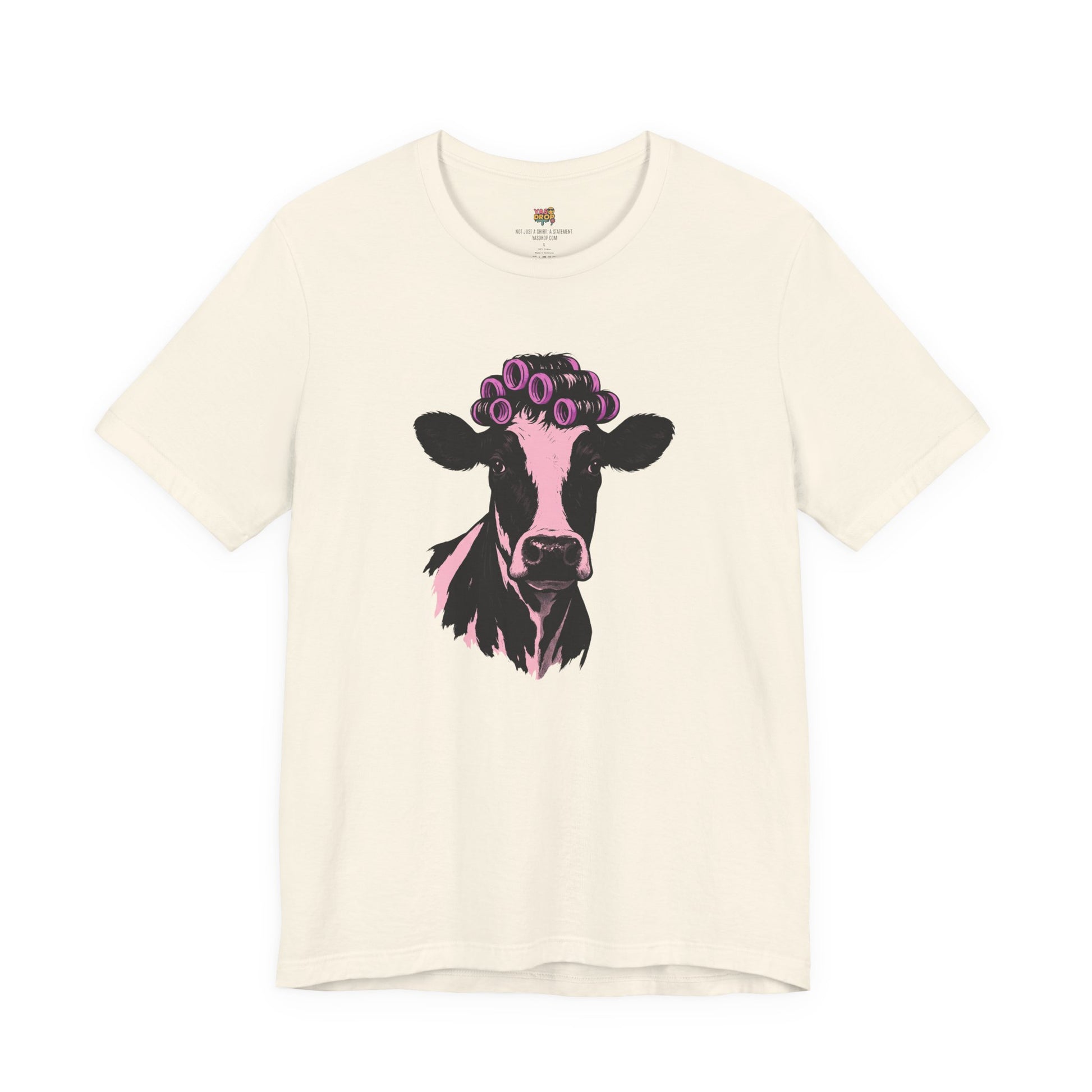 "In My Lane" Cow in Rollers Graphic Tee – Aesthetic Ironic Minimalist Streetwear