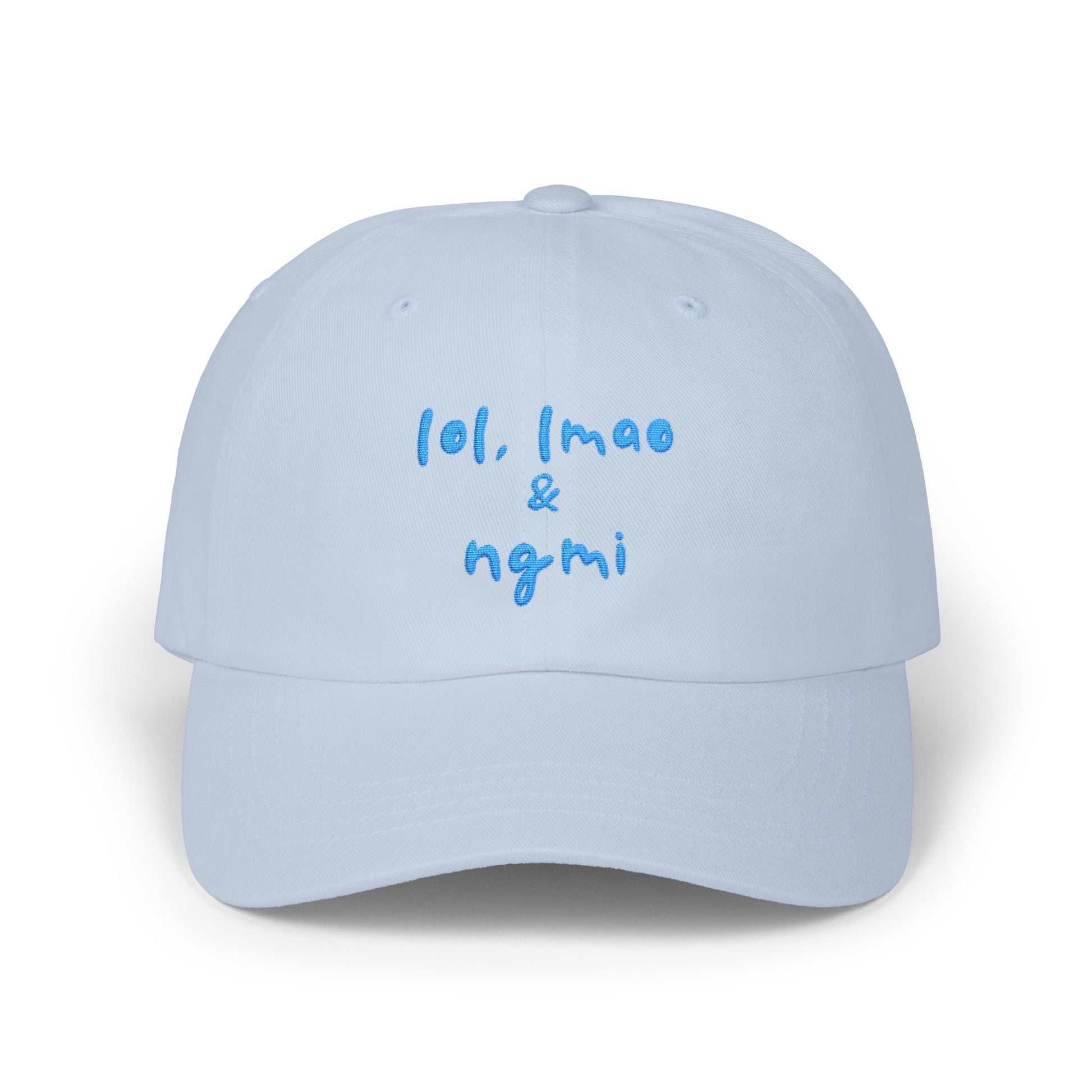 Premium Quality "lol, lmao & ngmi" Embroidered Dad Hat – Ironic Internet Culture Meme Baseball Cap