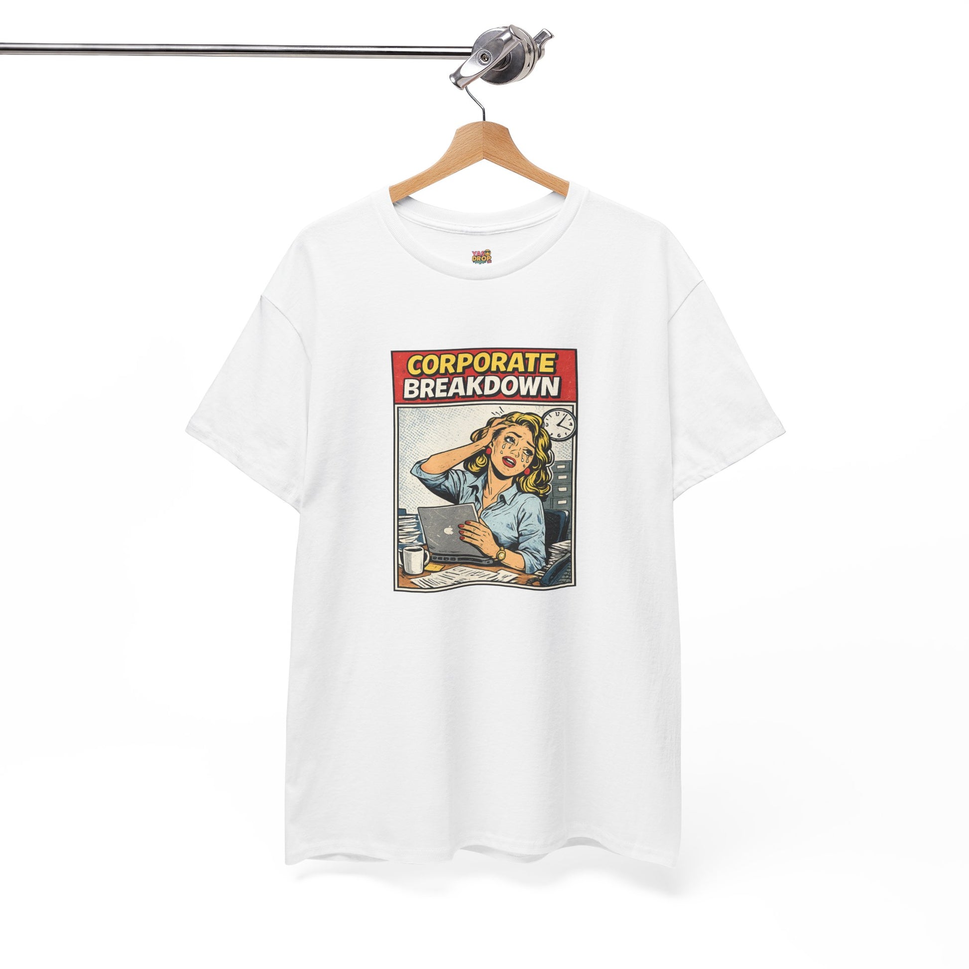 Corporate Breakdown Tee – Retro Office Meme T-Shirt (9–5 Burnout Graphic Shirt)