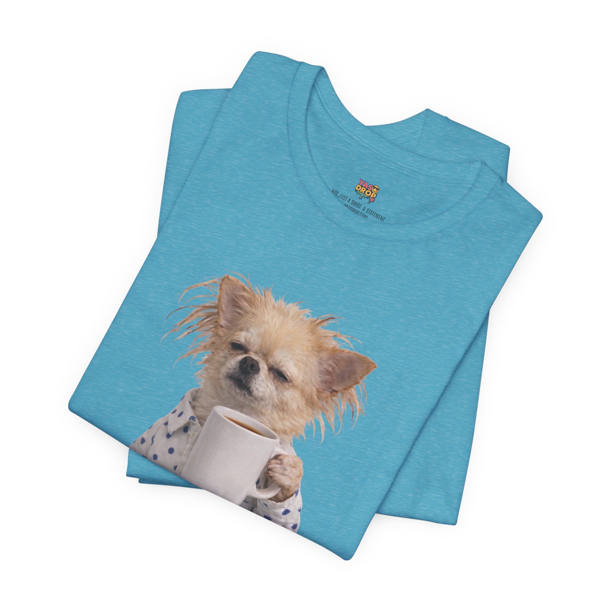 Morning Mood Tired Chihuahua Coffee Graphic T-Shirt