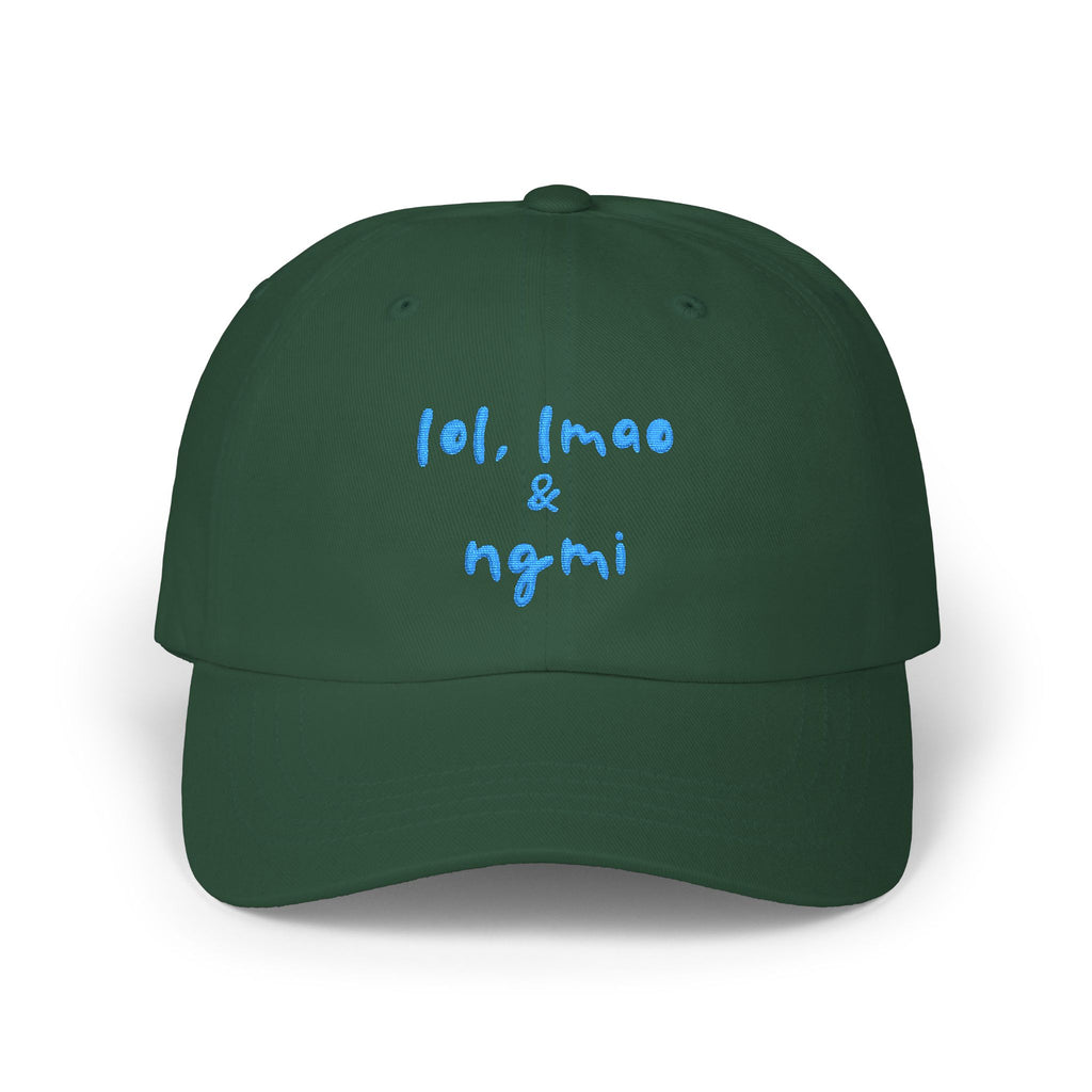 Premium Quality "lol, lmao & ngmi" Embroidered Dad Hat – Ironic Internet Culture Meme Baseball Cap