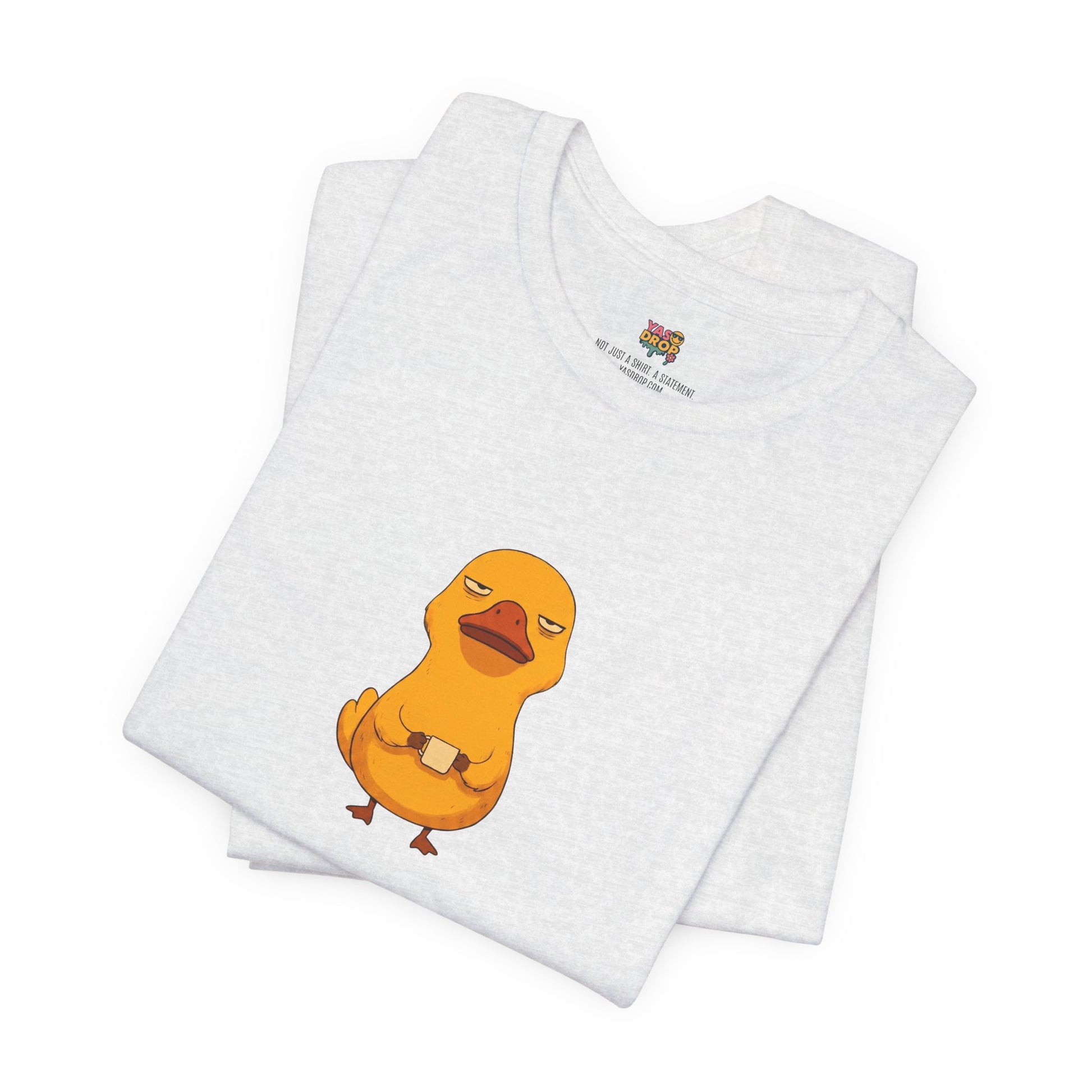 Unamused Coffee Duck Graphic Tee – Ironic Minimalist Streetwear