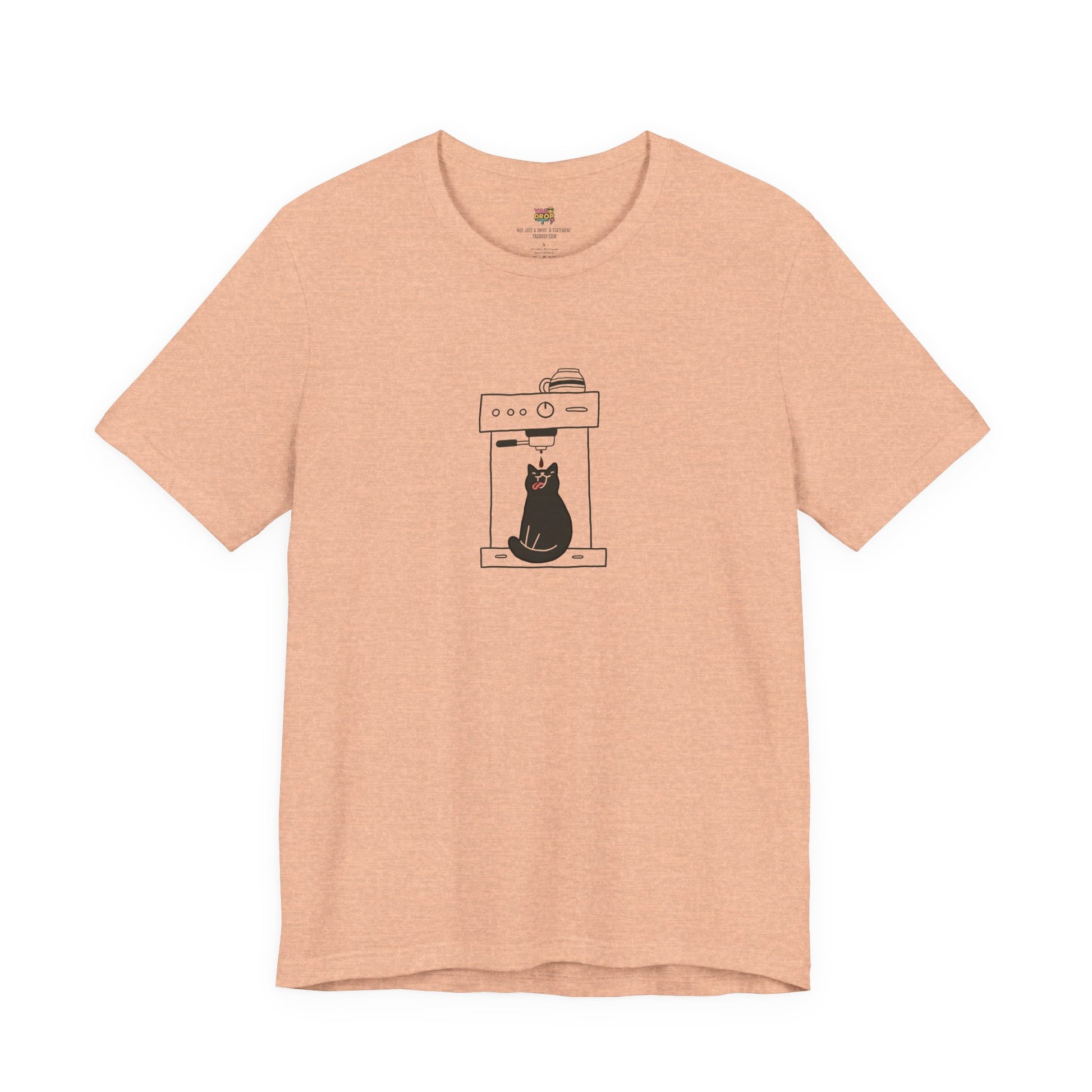 Espresso Cat Graphic Tee – Ironic Minimalist Coffee Streetwear