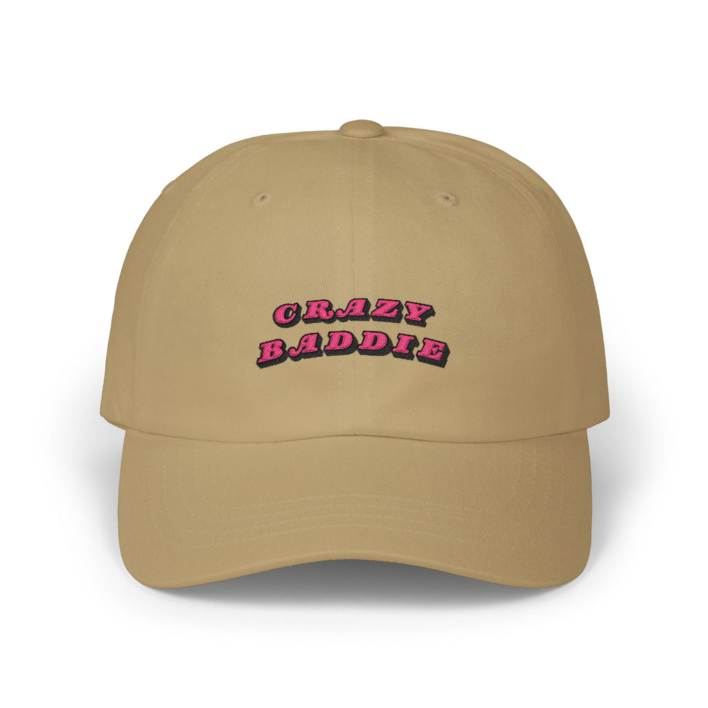 Premium Quality "Crazy Baddie" Embroidered Dad Hat – Retro Pink 3D Block Lettering