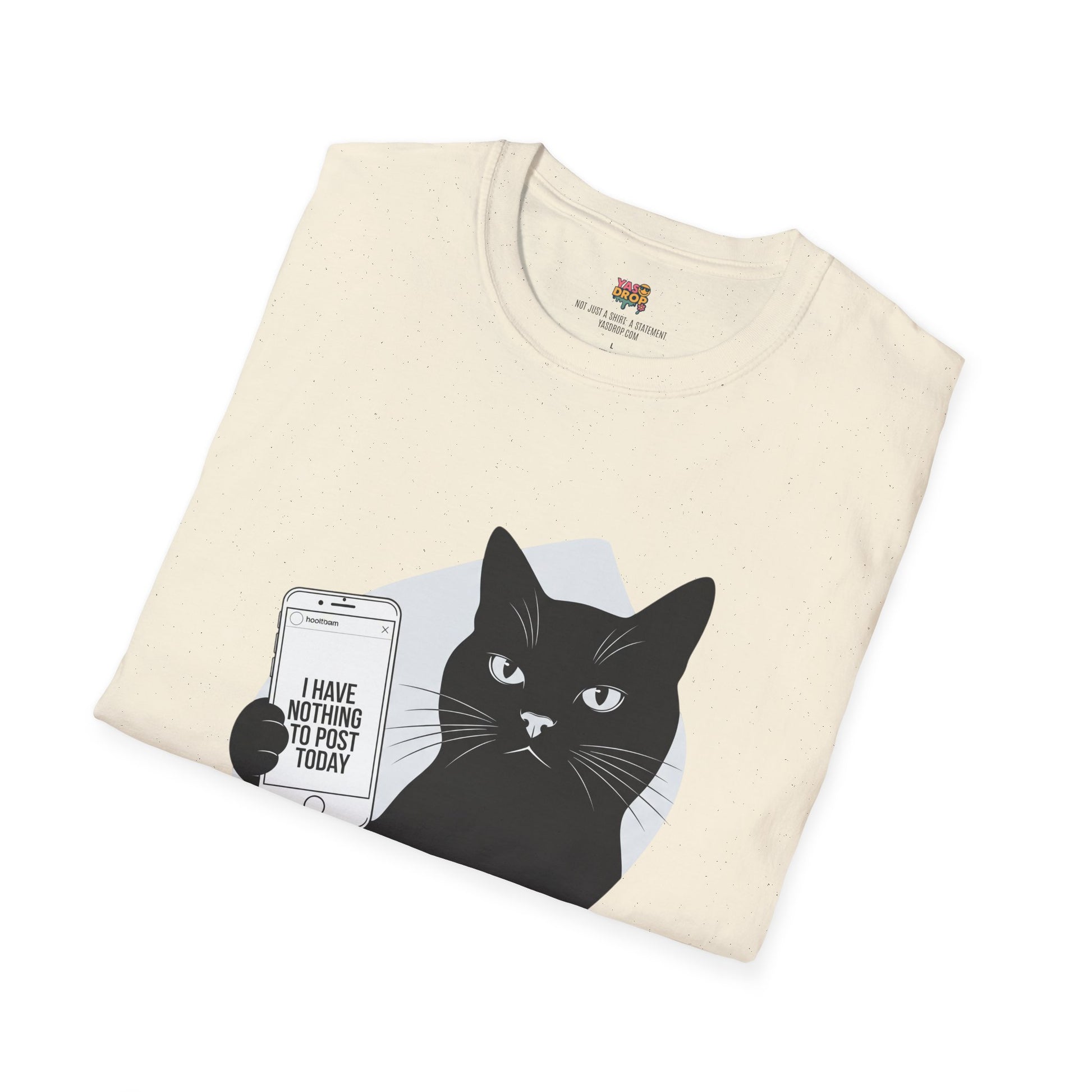 Social Media Struggles Cat T-Shirt | "I Have Nothing to Post Today" Tee
