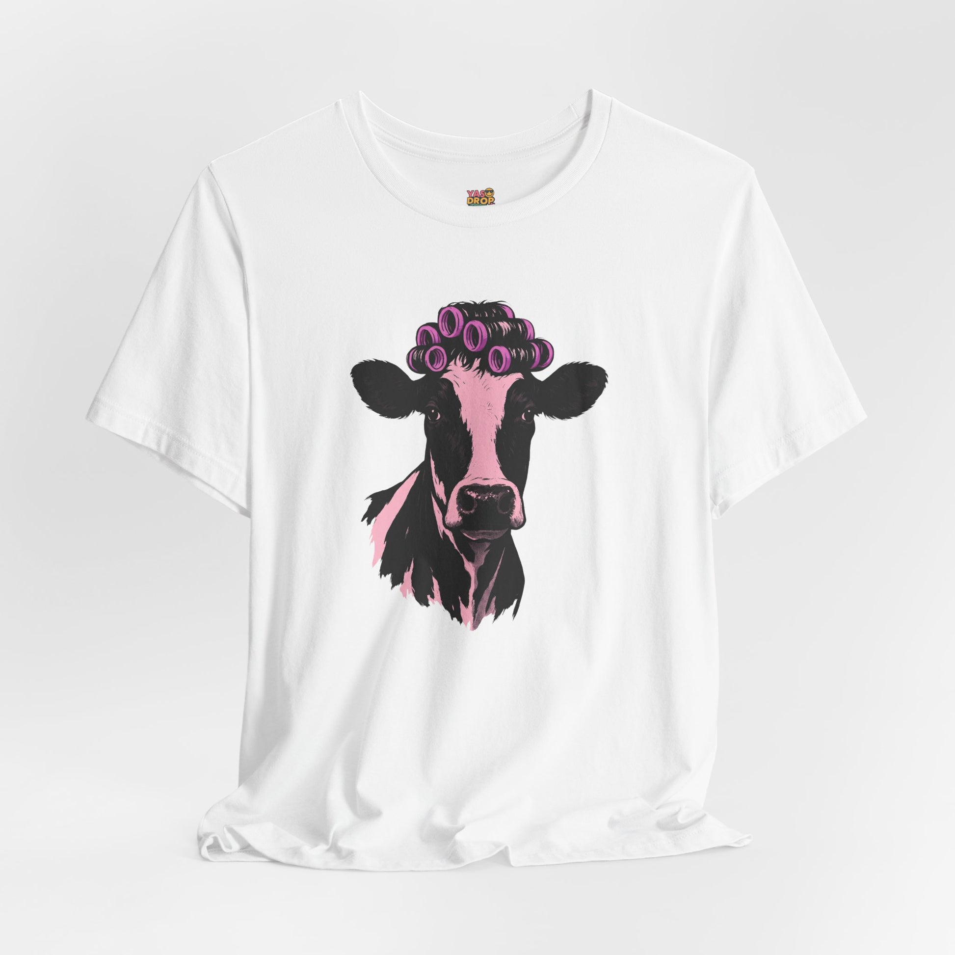 "In My Lane" Cow in Rollers Graphic Tee – Aesthetic Ironic Minimalist Streetwear