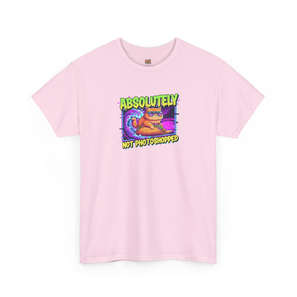 Absolutely Not Photoshopped: Neon Cat Surfing Taco Tee
