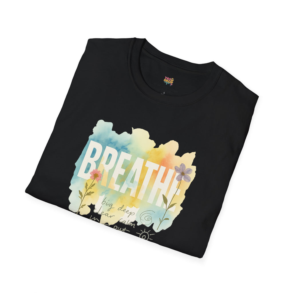 BREATHE – Mixed Media Watercolor Art Tee