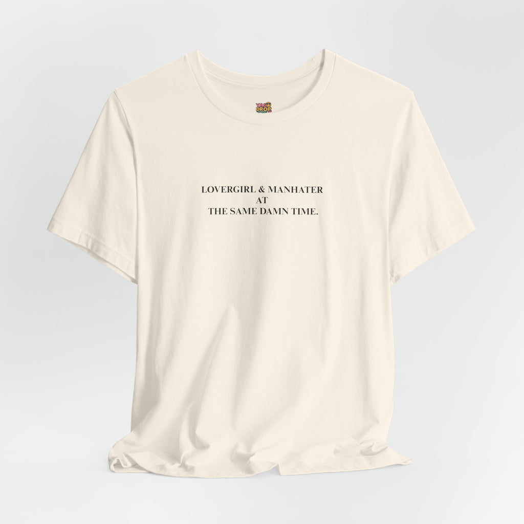 "Lovergirl & Manhater" Ironic Minimalist Graphic Tee