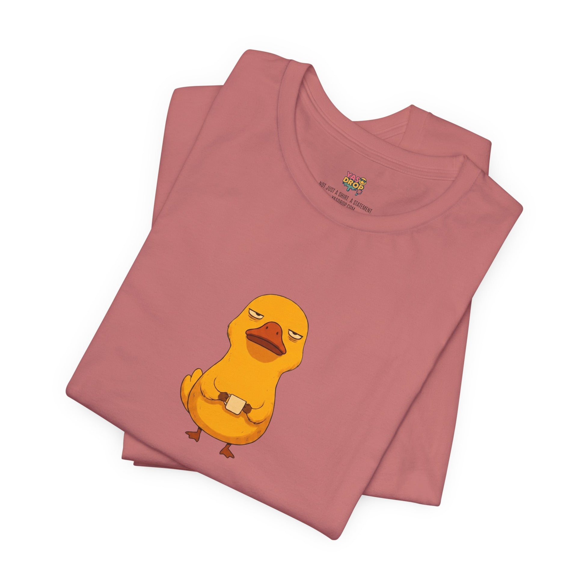 Unamused Coffee Duck Graphic Tee – Ironic Minimalist Streetwear