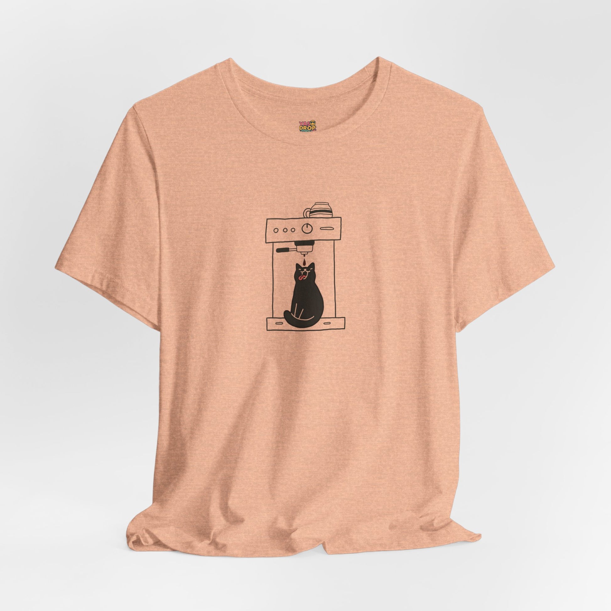 Espresso Cat Graphic Tee – Ironic Minimalist Coffee Streetwear