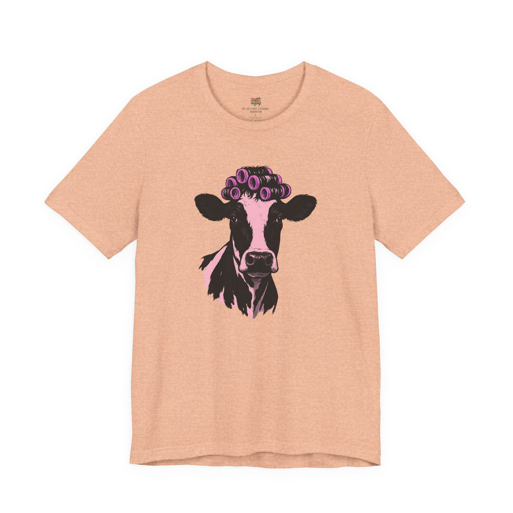 "In My Lane" Cow in Rollers Graphic Tee – Aesthetic Ironic Minimalist Streetwear