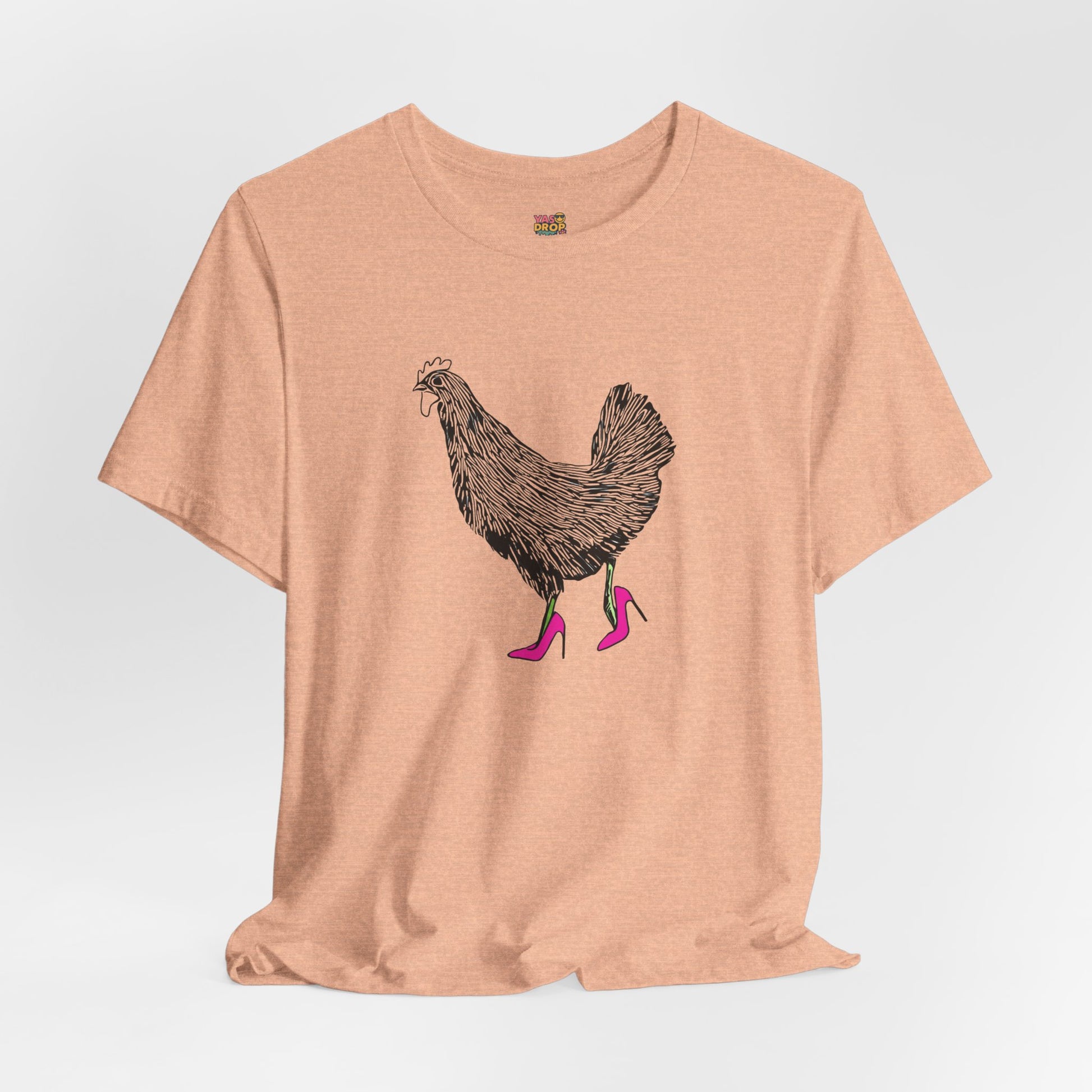 "Serving Looks" Chicken in Heels Graphic Tee – Ironic Minimalist Streetwear
