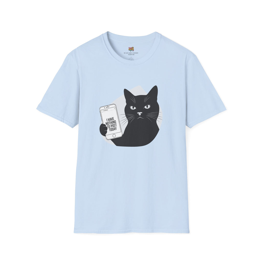 Social Media Struggles Cat T-Shirt | "I Have Nothing to Post Today" Tee