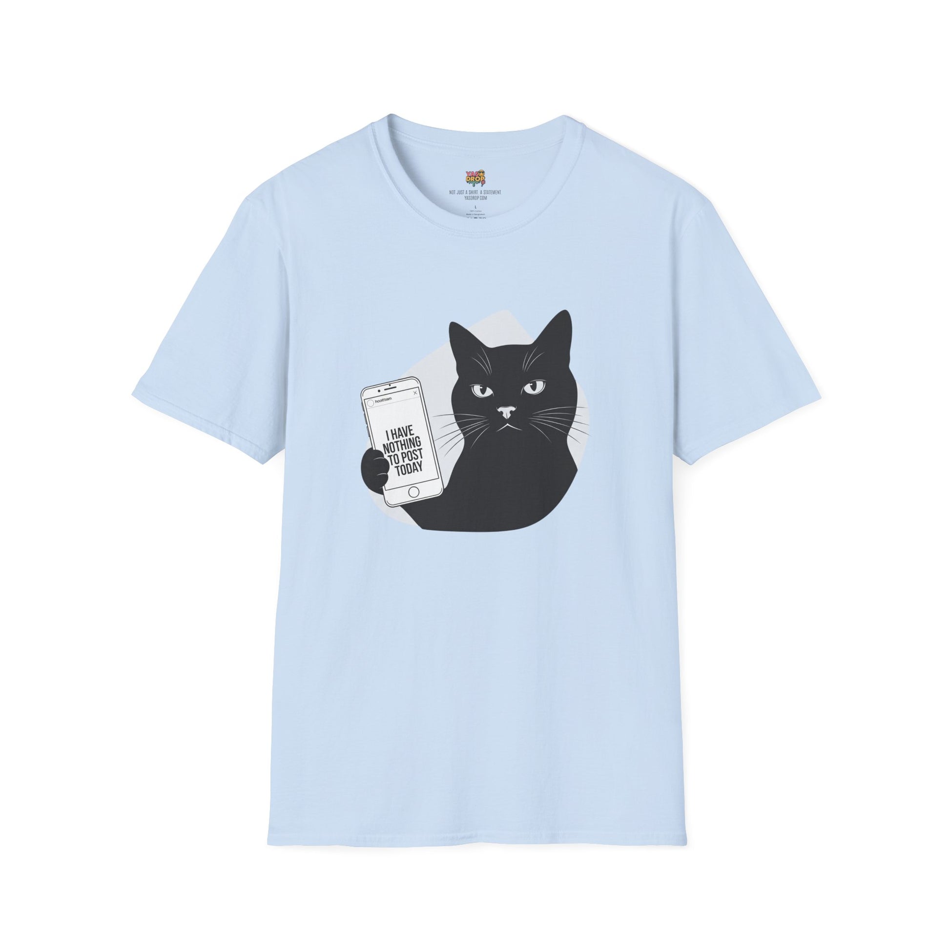 Social Media Struggles Cat T-Shirt | "I Have Nothing to Post Today" Tee