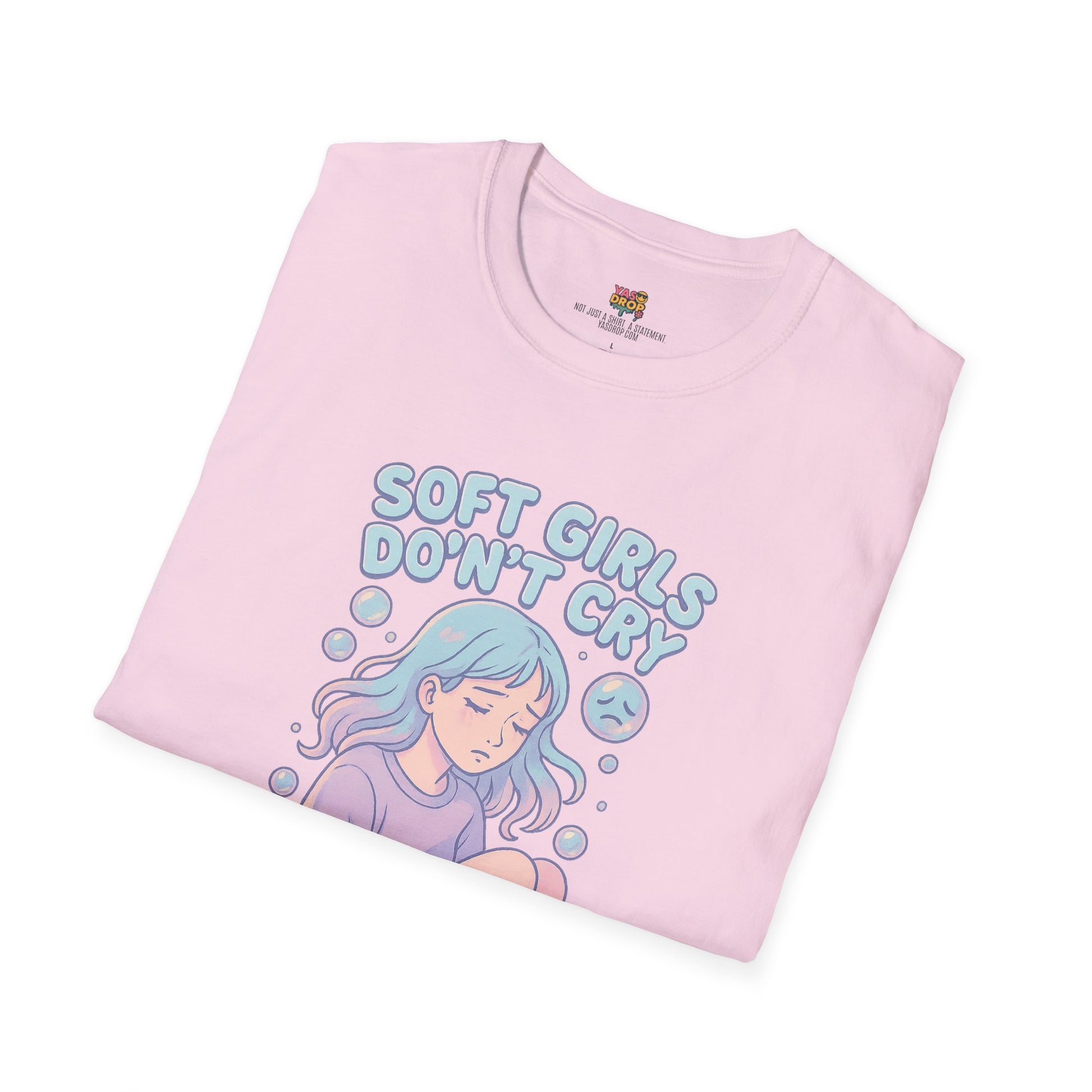 Soft Girls Don’t Cry (They Dissociate) – Pastel Sadcore Tee
