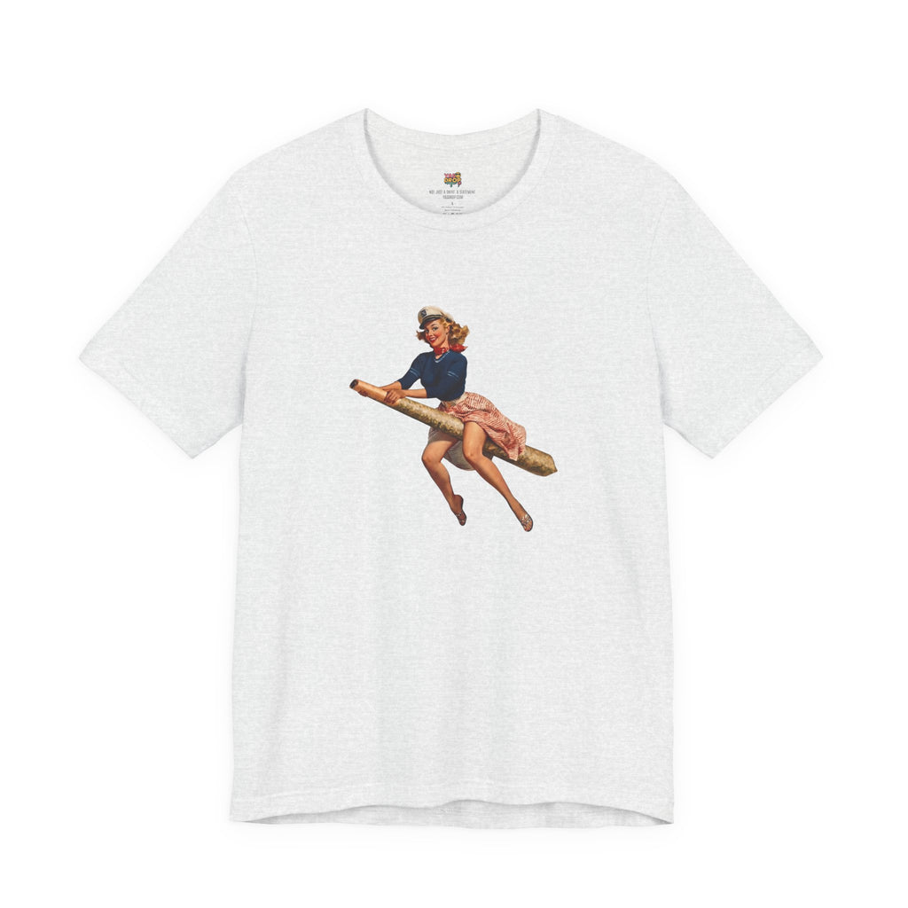 Retro Pin-Up Graphic Tee - Ironic Vintage Streetwear T-Shirt