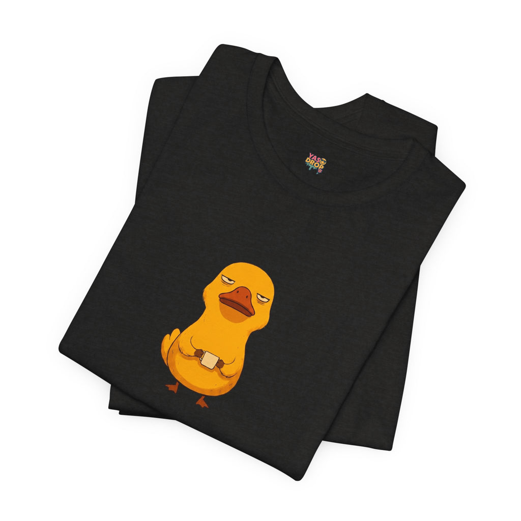 Unamused Coffee Duck Graphic Tee – Ironic Minimalist Streetwear