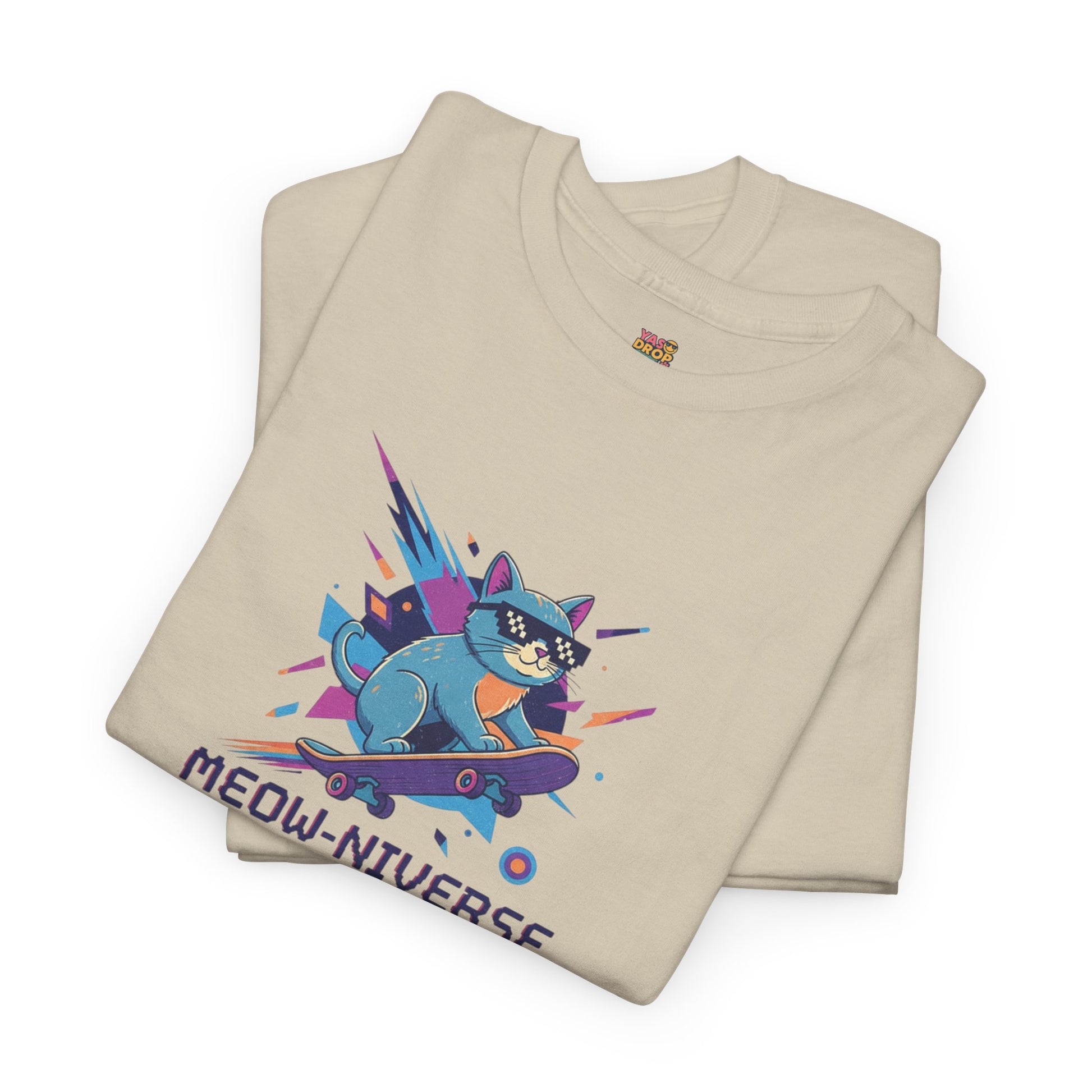 MEOW-NIVERSE EXPLORER: Retro Cyber Cat Skater Tee