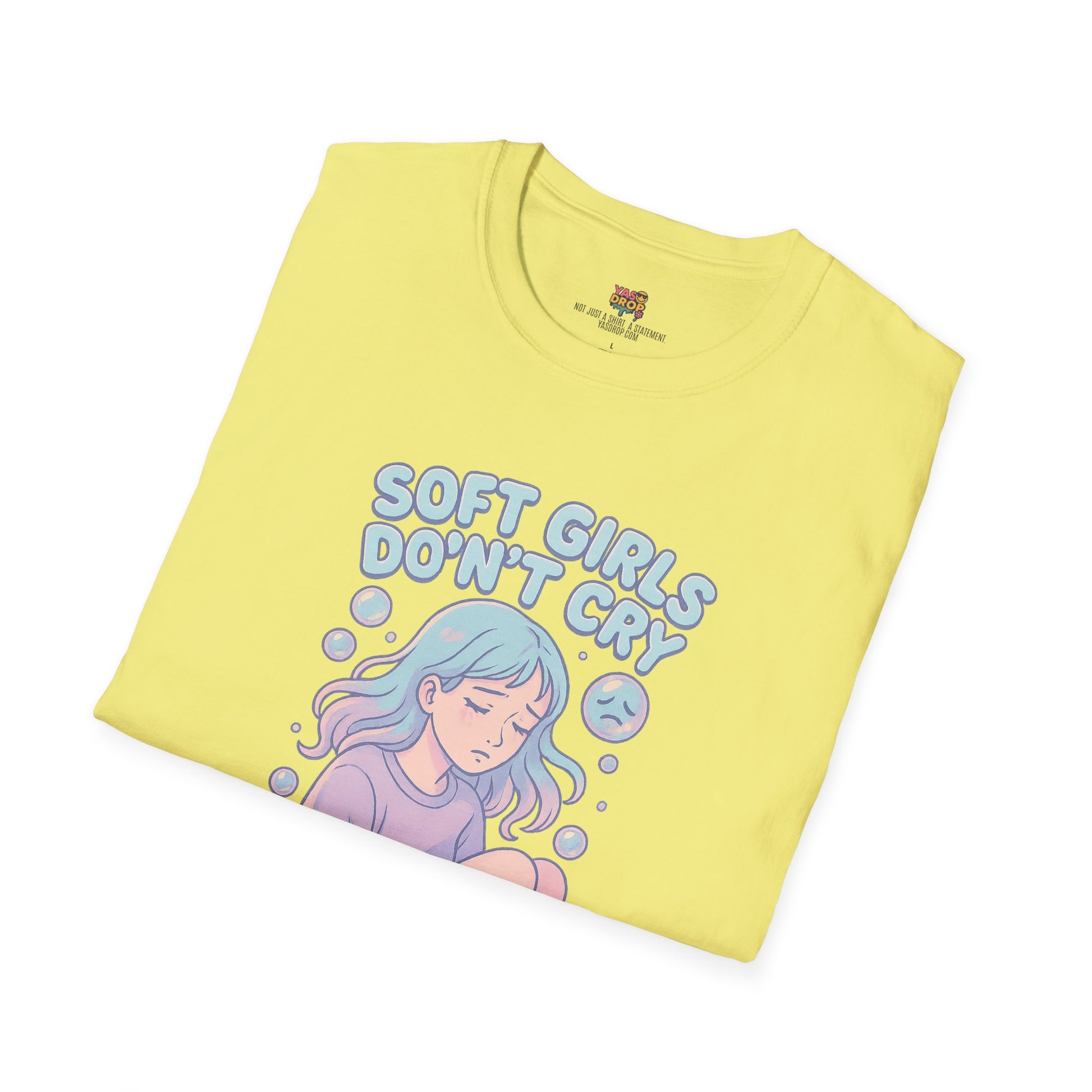 Soft Girls Don’t Cry (They Dissociate) – Pastel Sadcore Tee