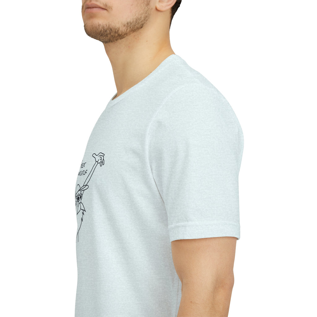 "Free Yourself" Retro Line Art Graphic Tee – Ironic Minimalist Streetwear