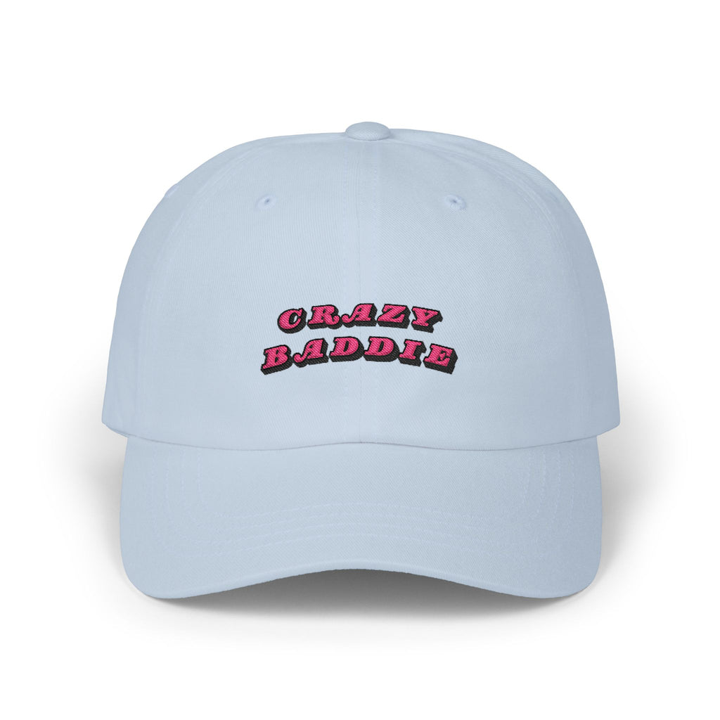 Premium Quality "Crazy Baddie" Embroidered Dad Hat – Retro Pink 3D Block Lettering