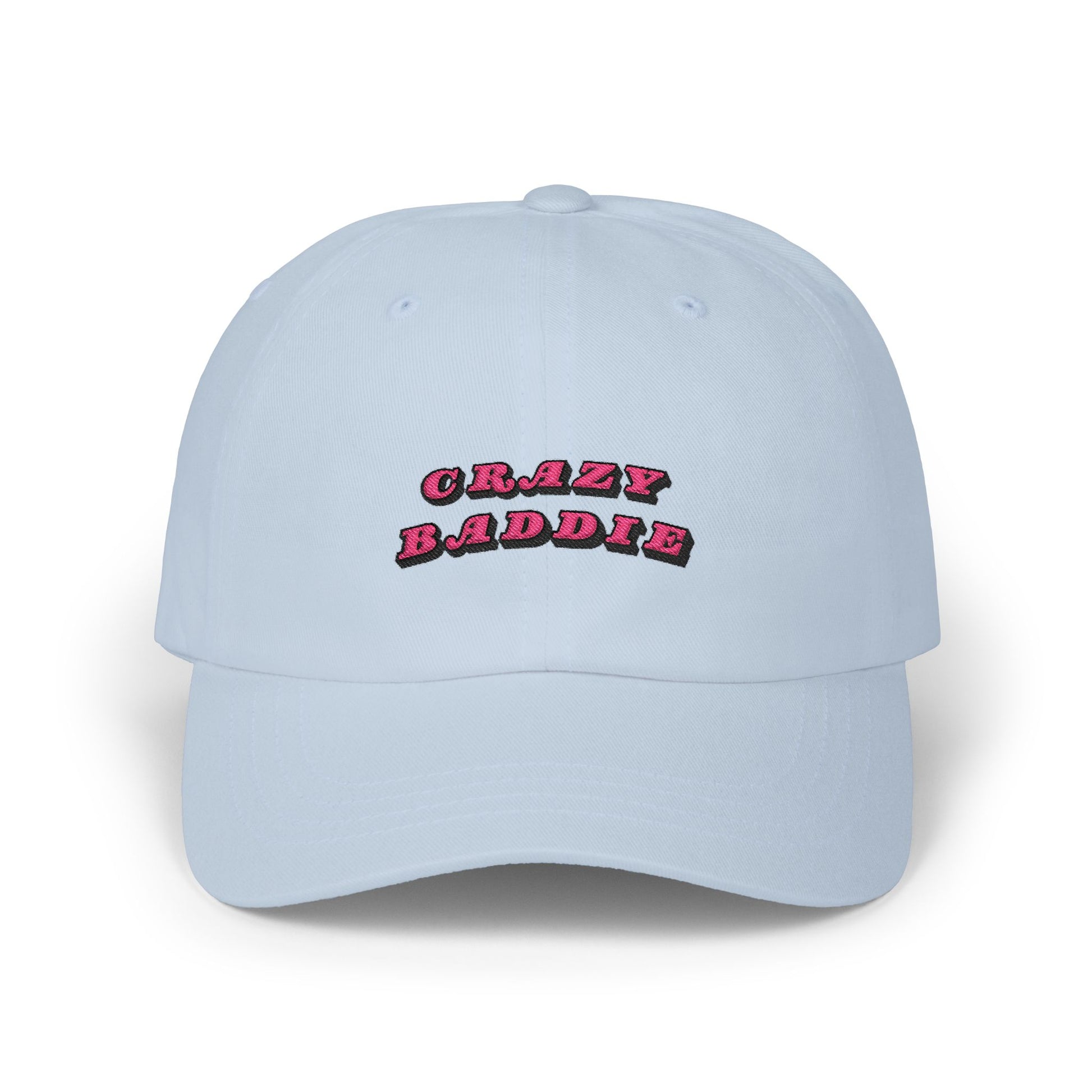 Premium Quality "Crazy Baddie" Embroidered Dad Hat – Retro Pink 3D Block Lettering