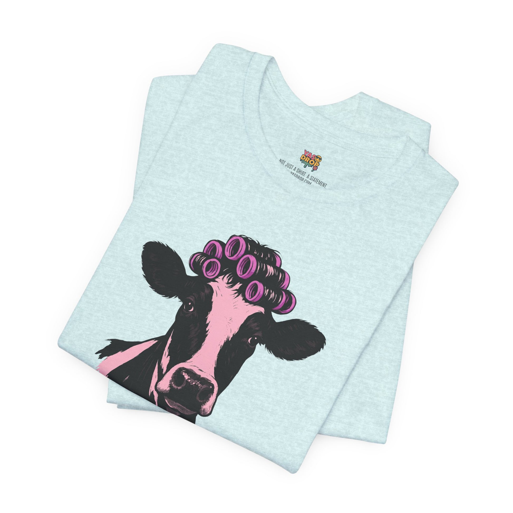 "In My Lane" Cow in Rollers Graphic Tee – Aesthetic Ironic Minimalist Streetwear