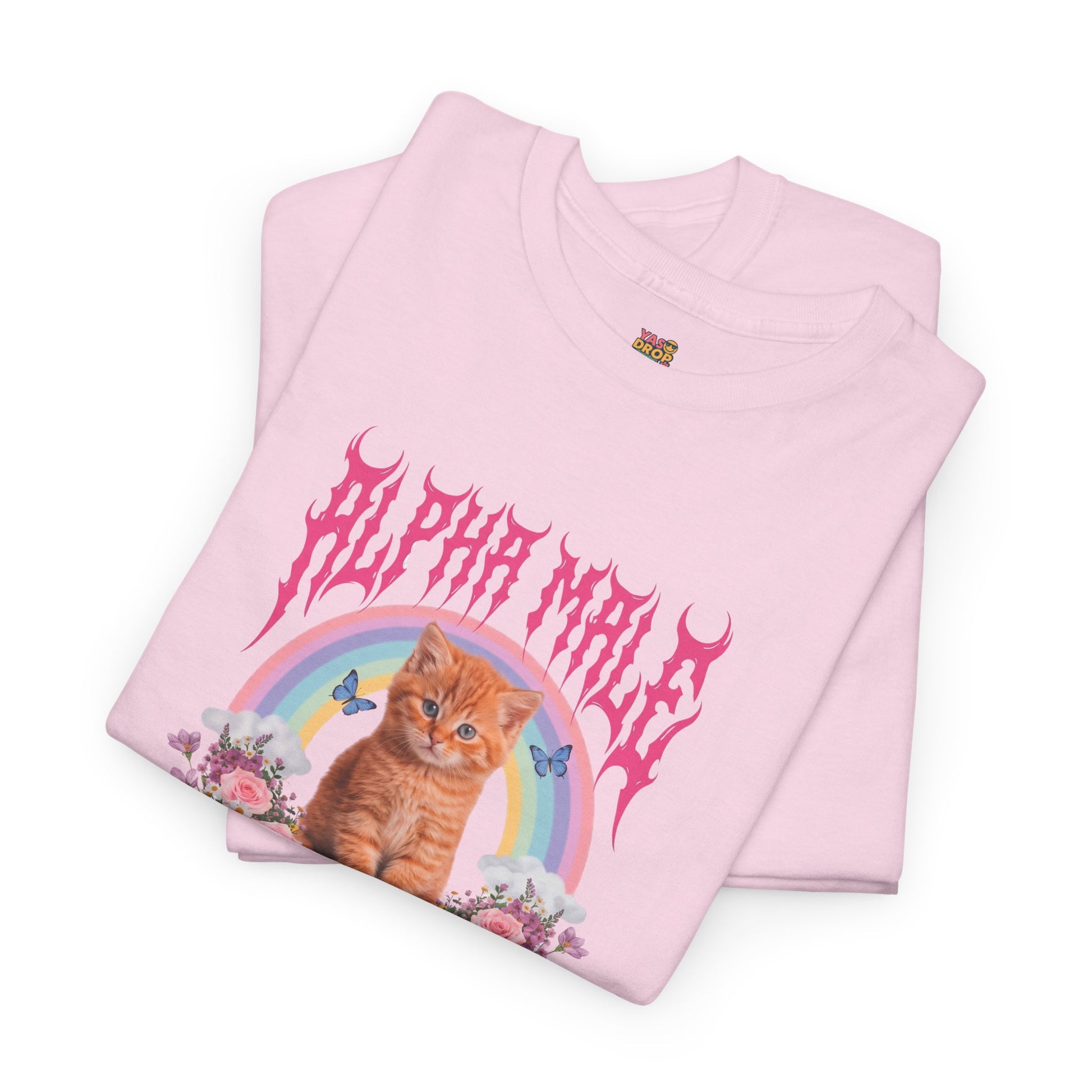Alpha Male Kitten T-Shirt – Ironic Heavy Metal Aesthetic Graphic Tee