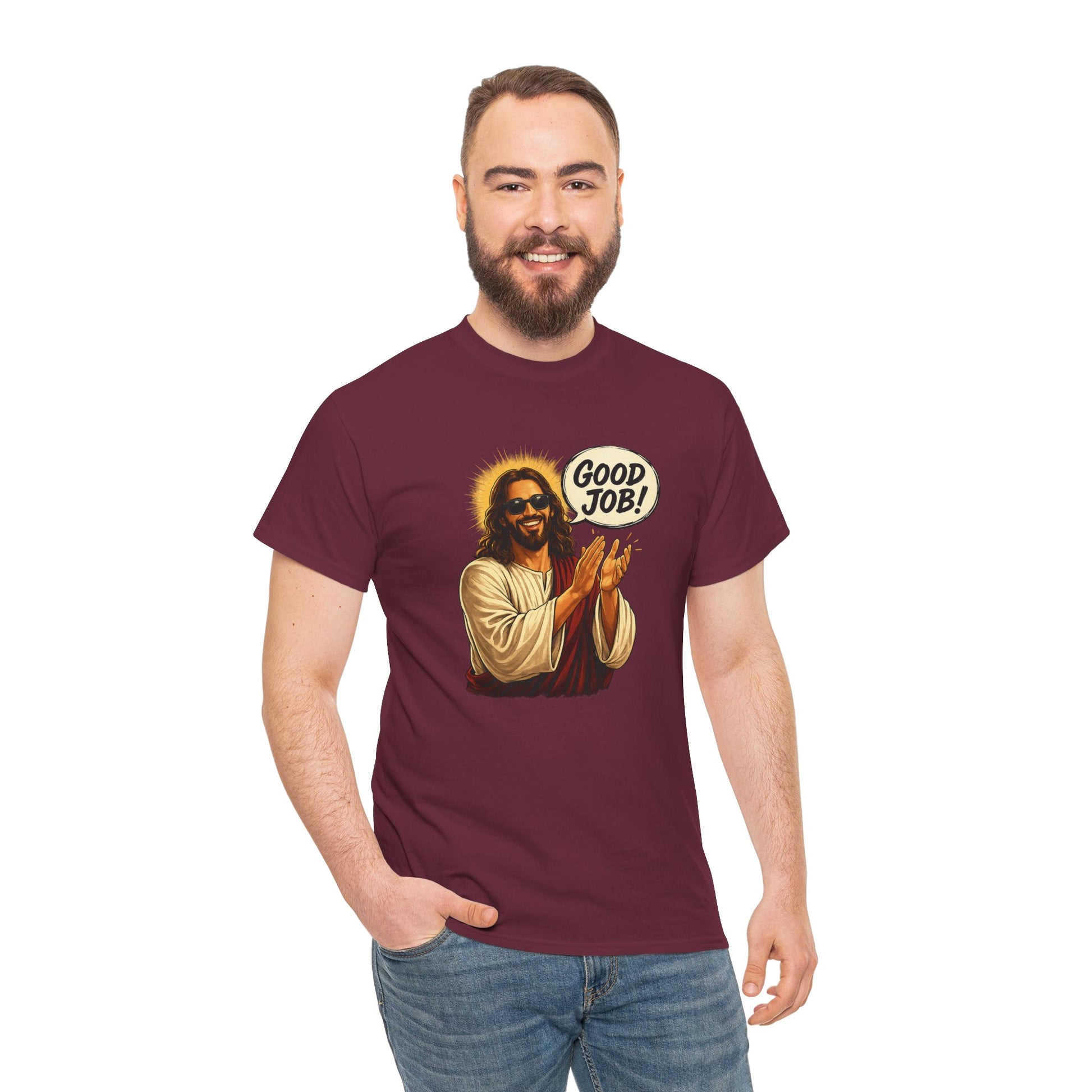 The "Good Job" Savior Graphic Tee – Ironic Streetwear / Retro Aesthetic Unisex Shirt