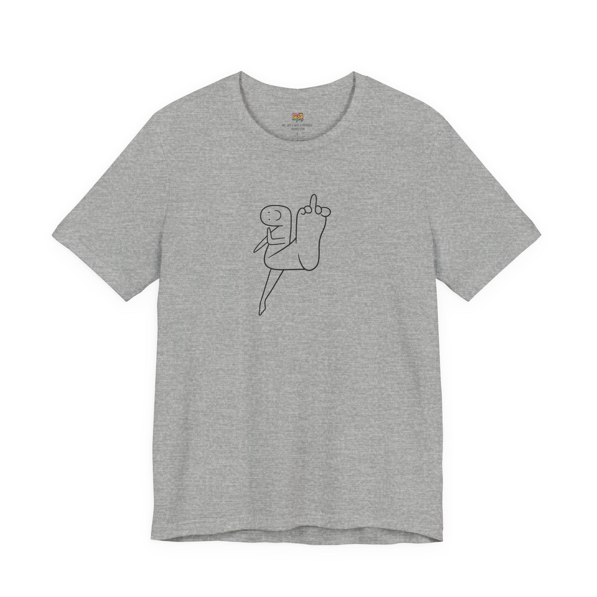 "Mood" Minimalist Graphic Tee – Ironic Middle Finger Doodle Streetwear T-Shirt