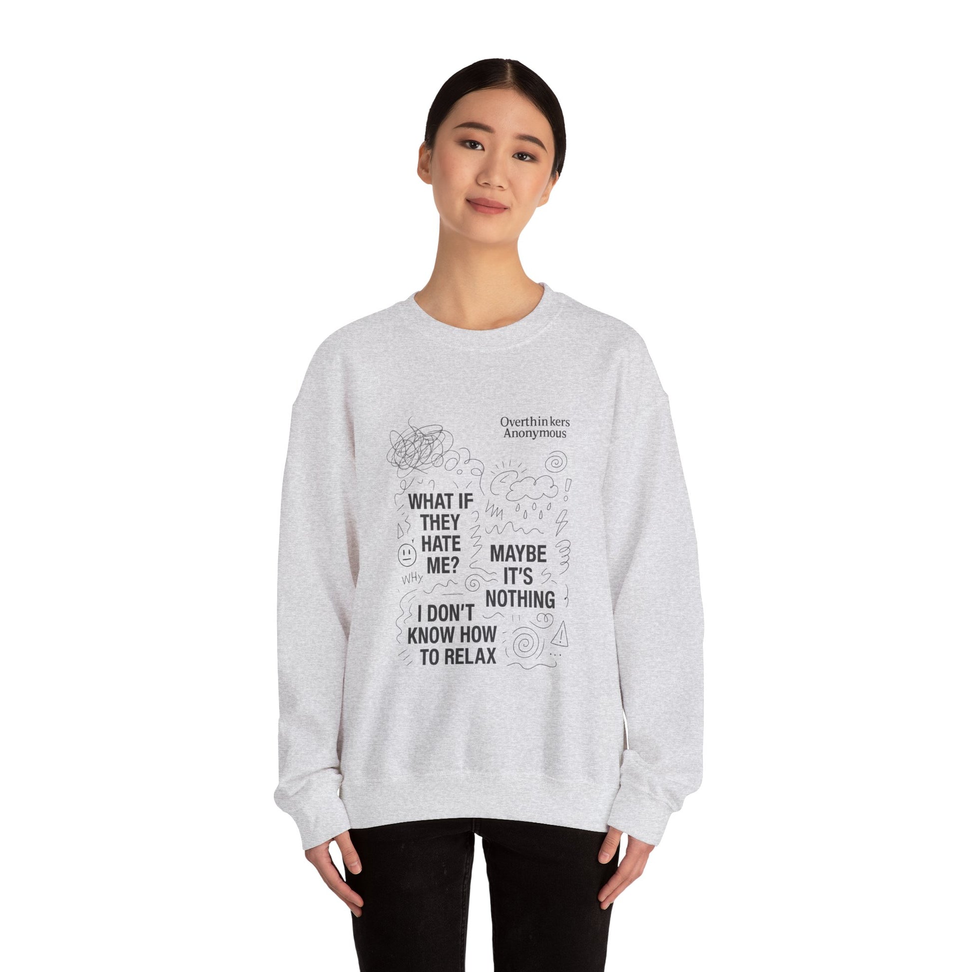 Overthinkers Anonymous Sweatshirt – Relatable Mental Health Streetwear